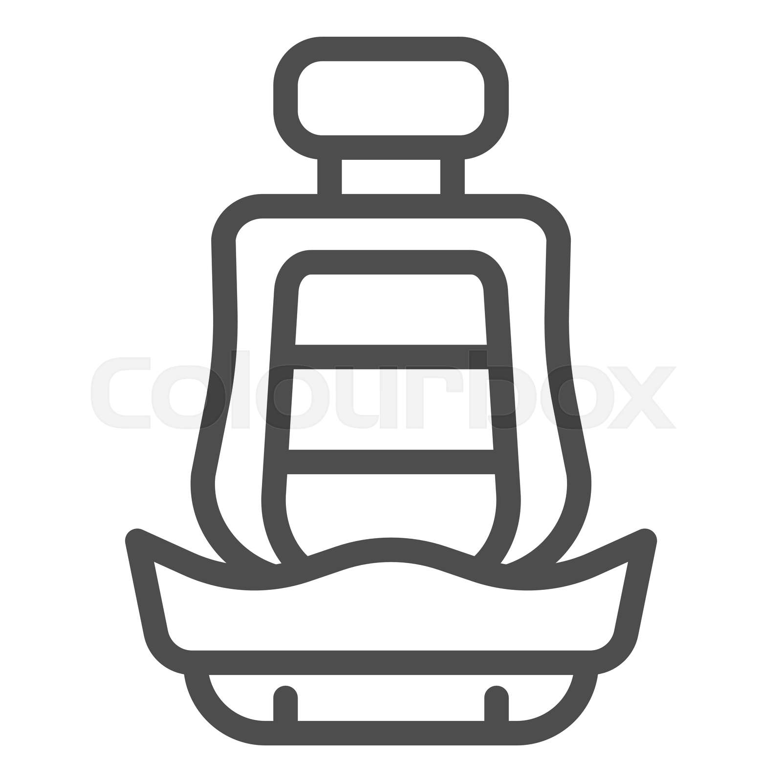 Car seat line icon. Car armchair vector illustration isolated on white