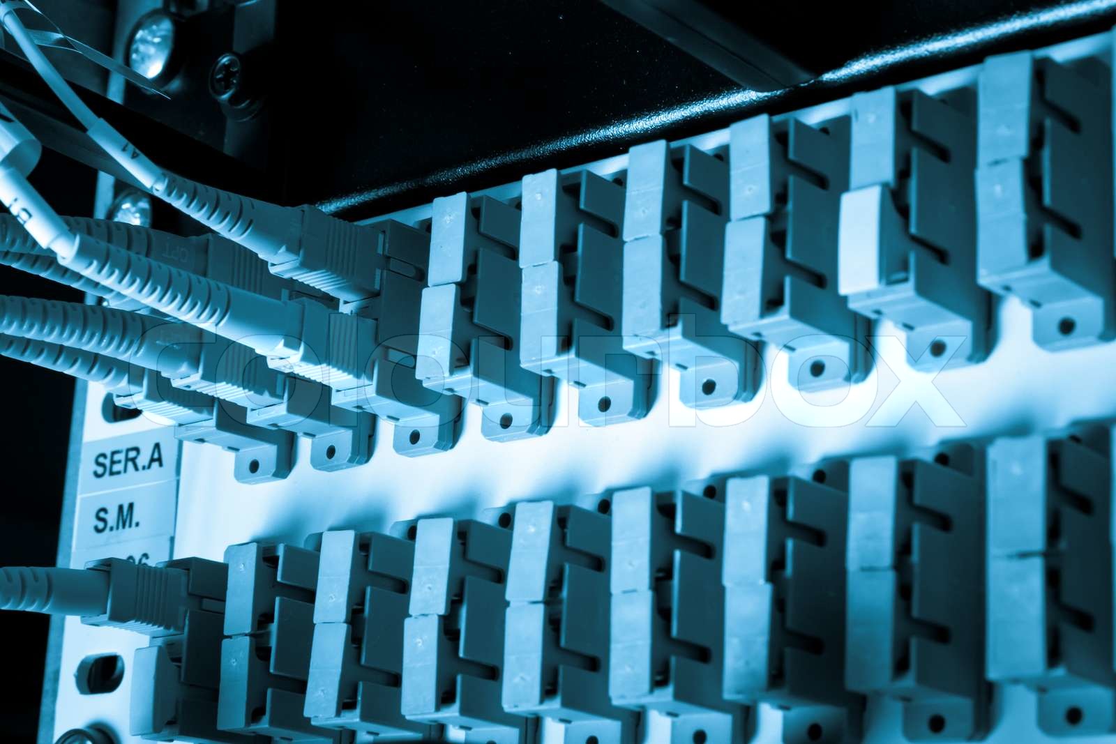 optic fiber hub Stock image Colourbox