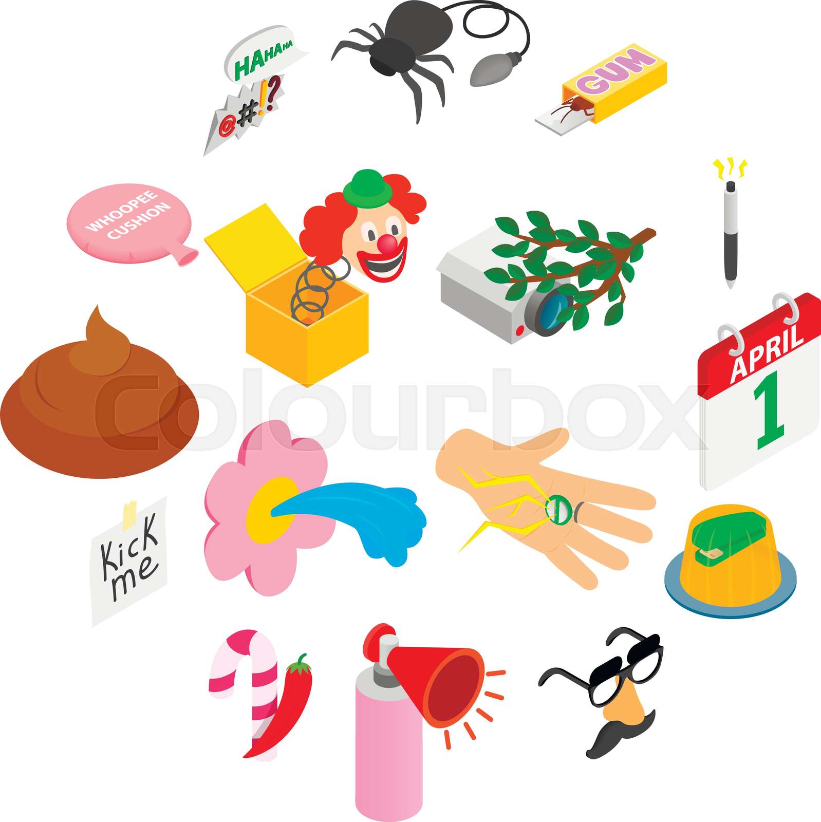 Joke icons set | Stock vector | Colourbox