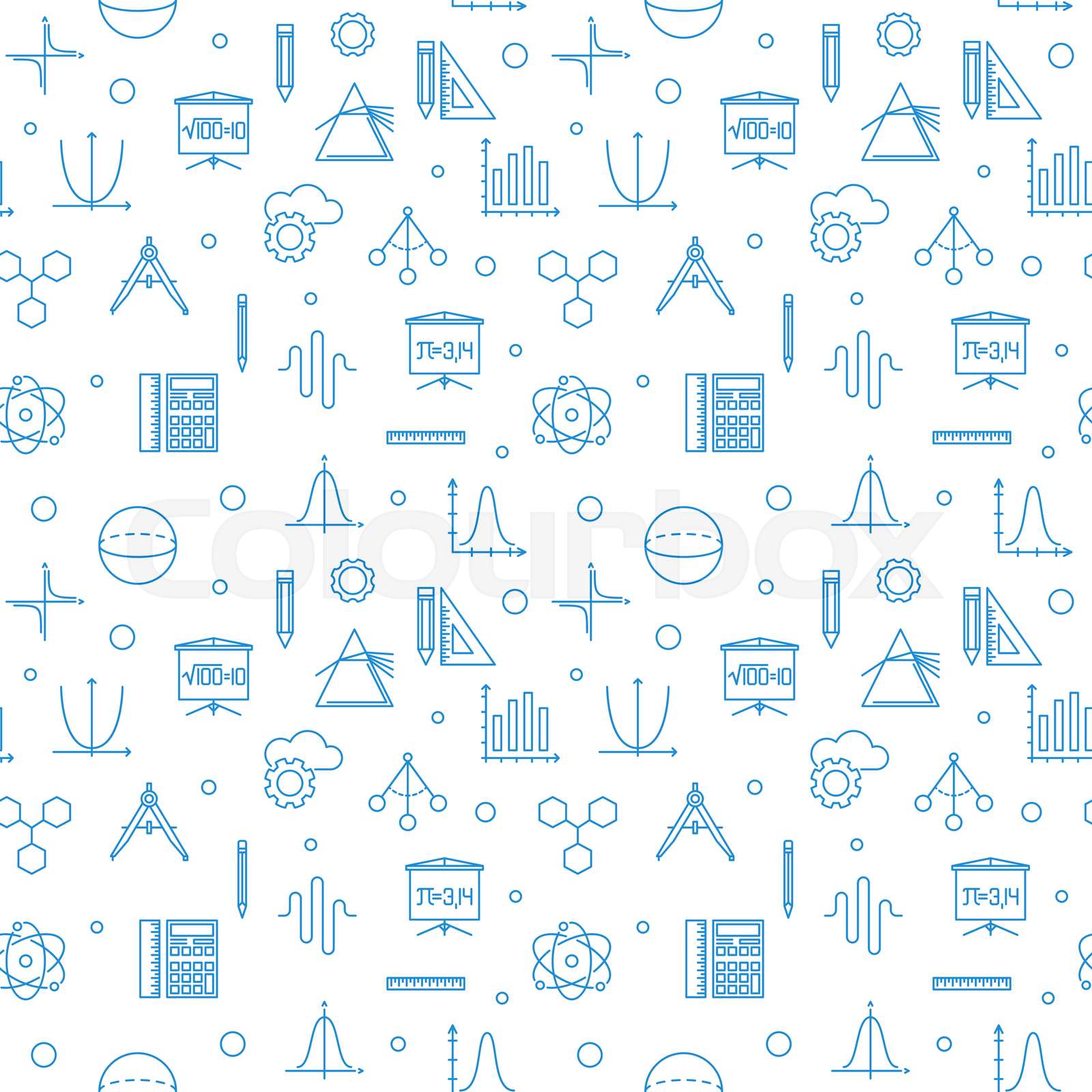 Science technology engineering math vector seamless pattern | Stock