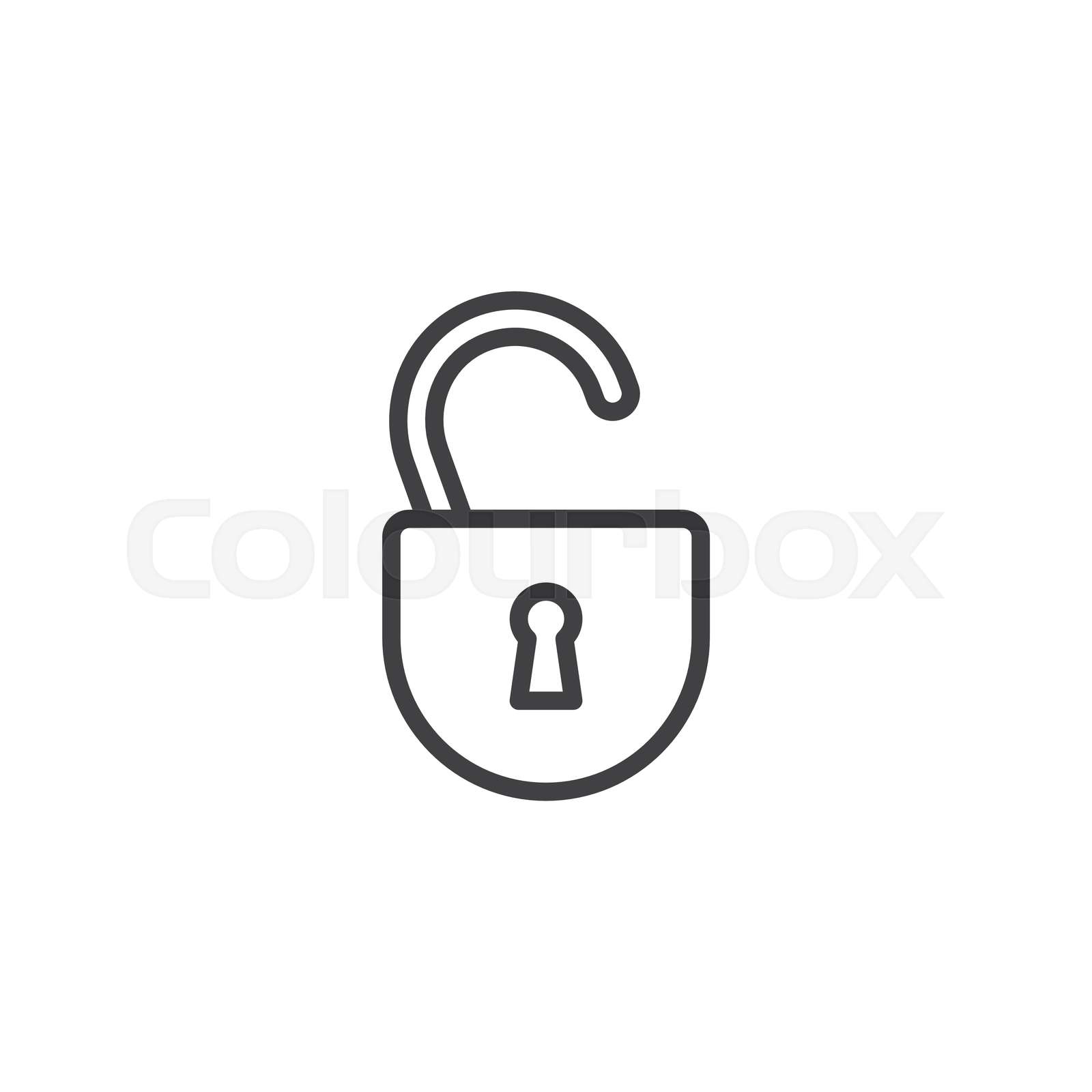 unlock-padlock-outline-icon-stock-vector-colourbox