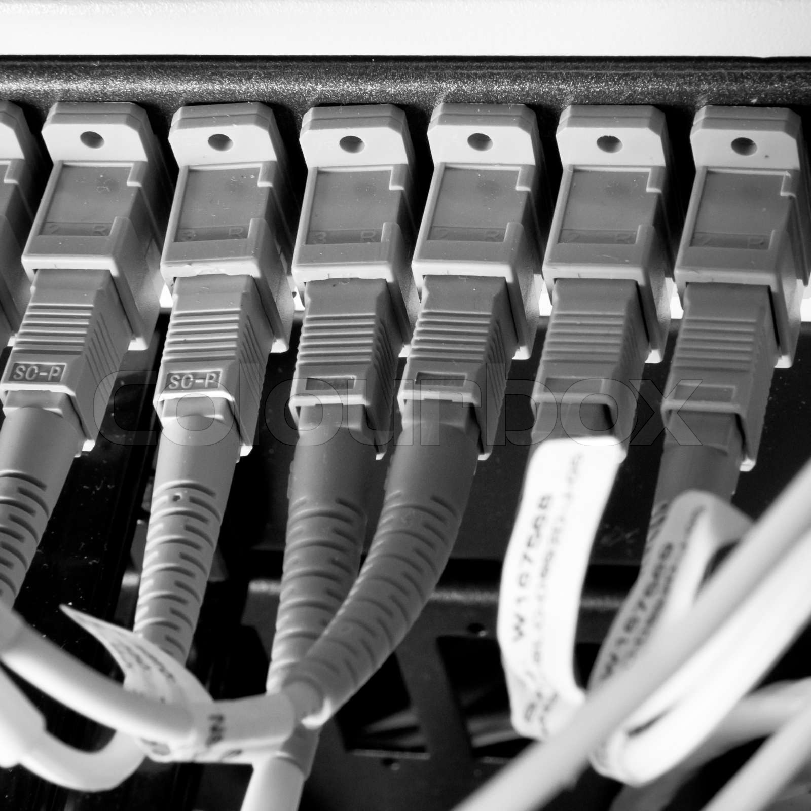 optic fiber hub Stock image Colourbox