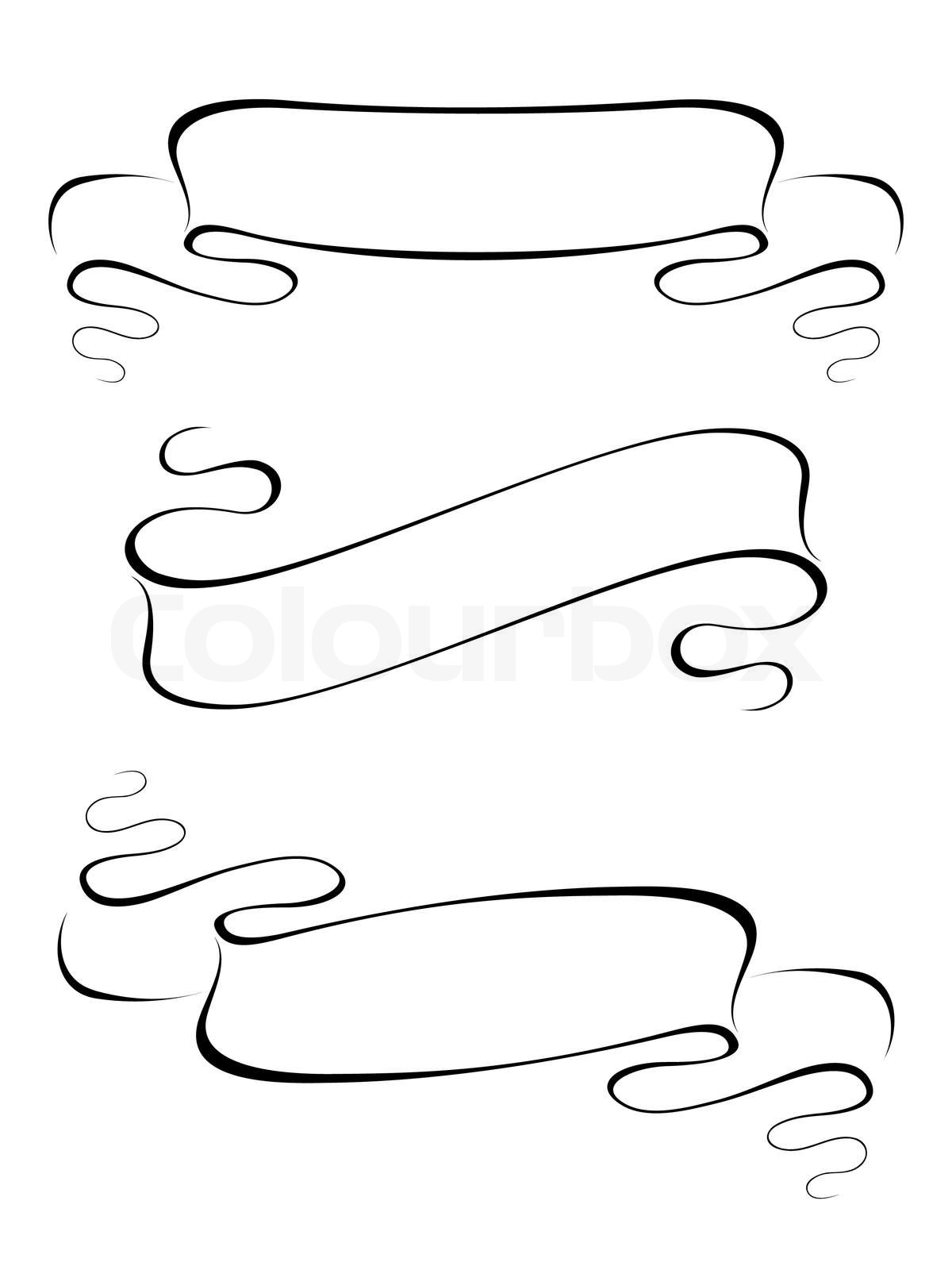 Vector calligraphy ribbon frame banner set Stock vector Colourbox