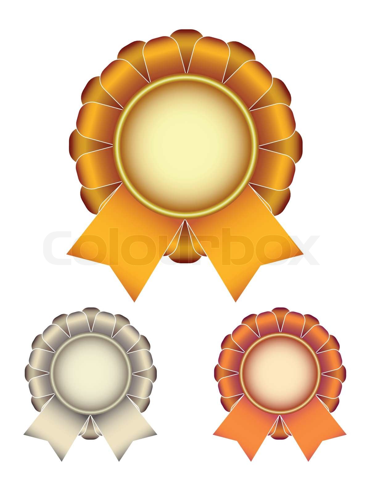 gold silver bronze award ribbons bow | Stock vector | Colourbox
