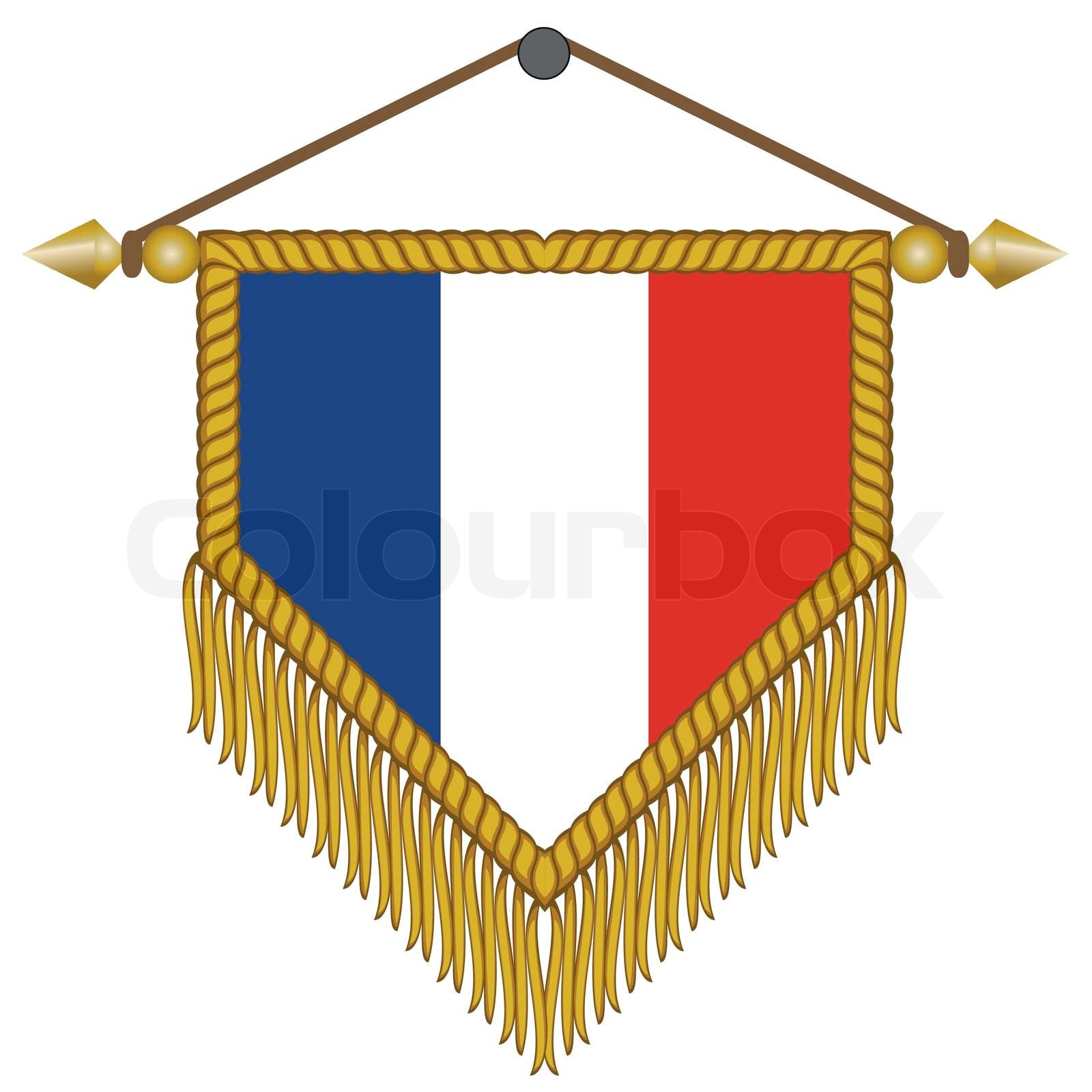 Vektor- Wimpel mit der Flagge von Frankreich | Stock-Vektor | Colourbox