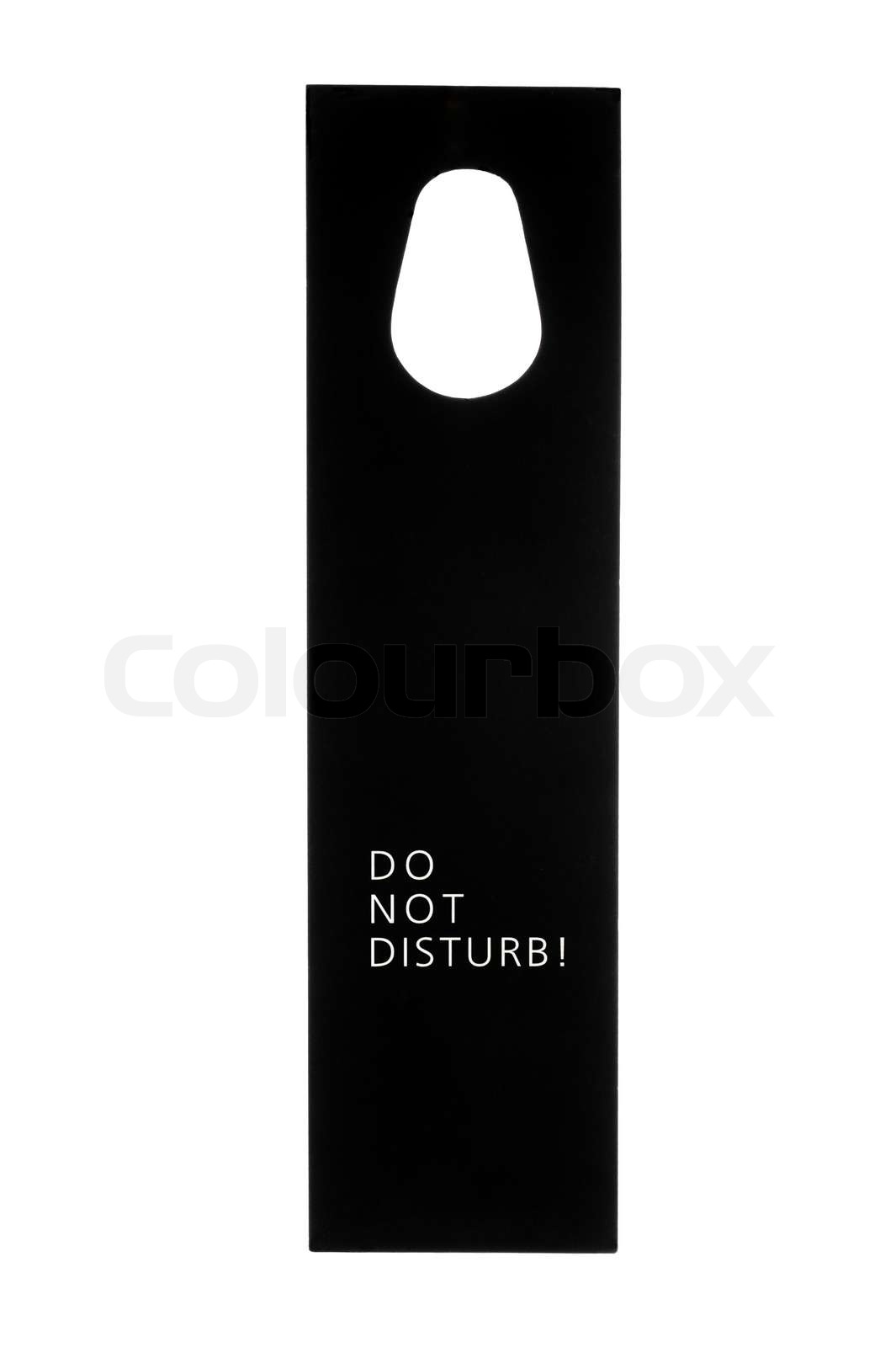 Bitte nicht stören Hoteltür Etikett mit Text isoliert auf weiß Stock Bild Colourbox