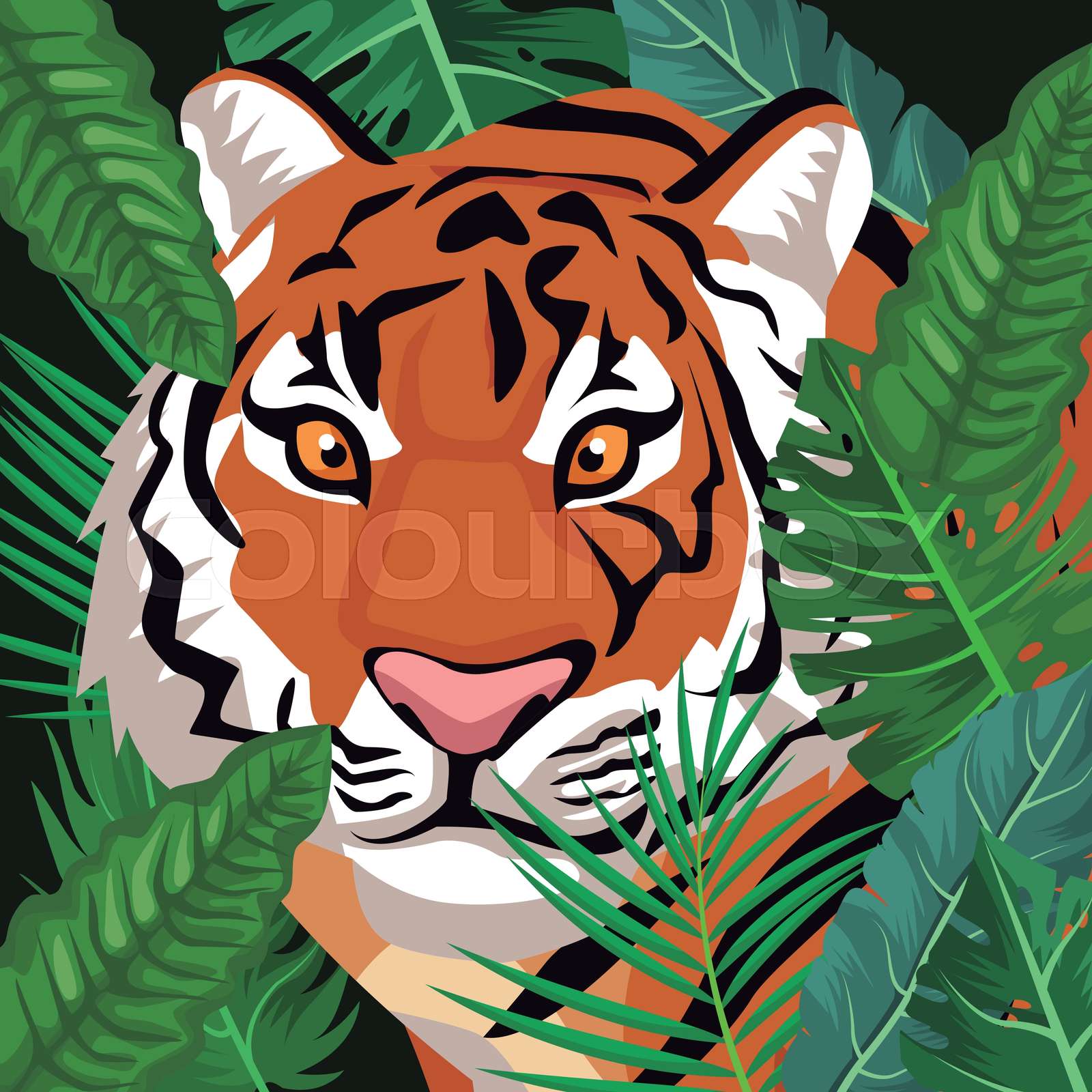 Tiger in the jungle | Stock vector | Colourbox