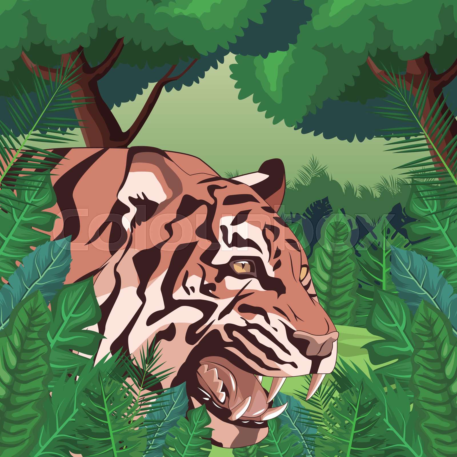 Tiger in the jungle | Stock vector | Colourbox