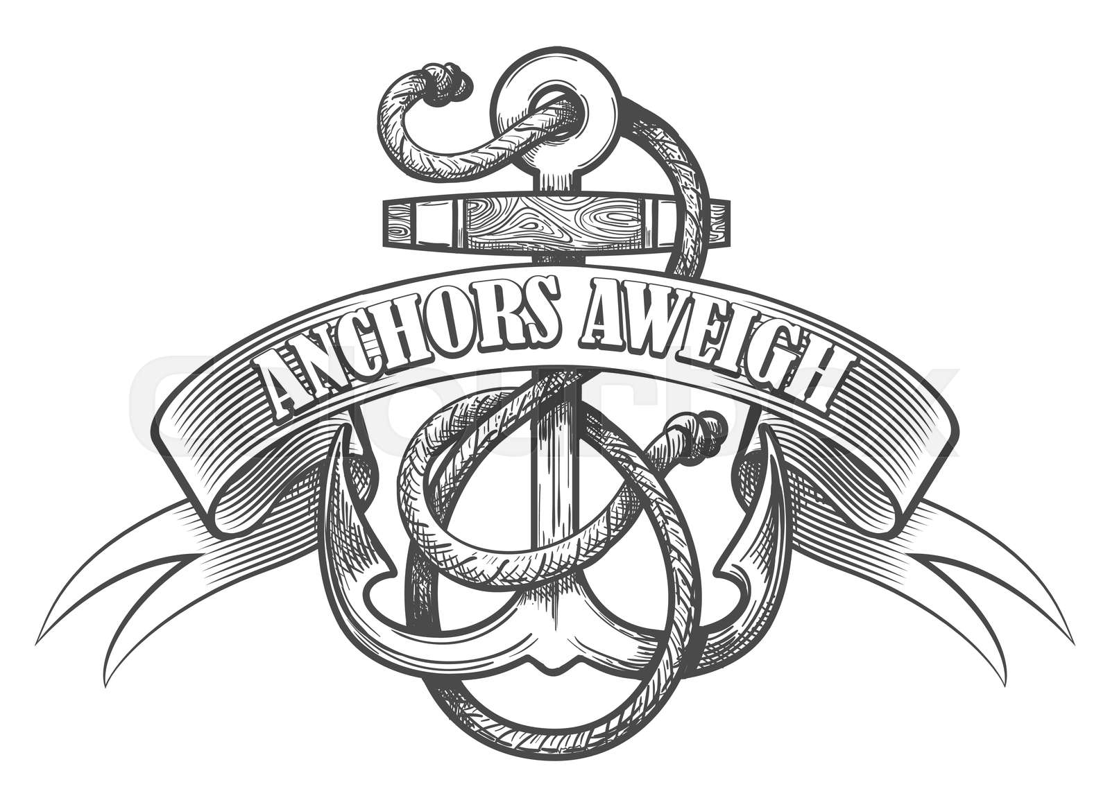 Anchor Aweigh Tattoo Emblem Stock vector Colourbox