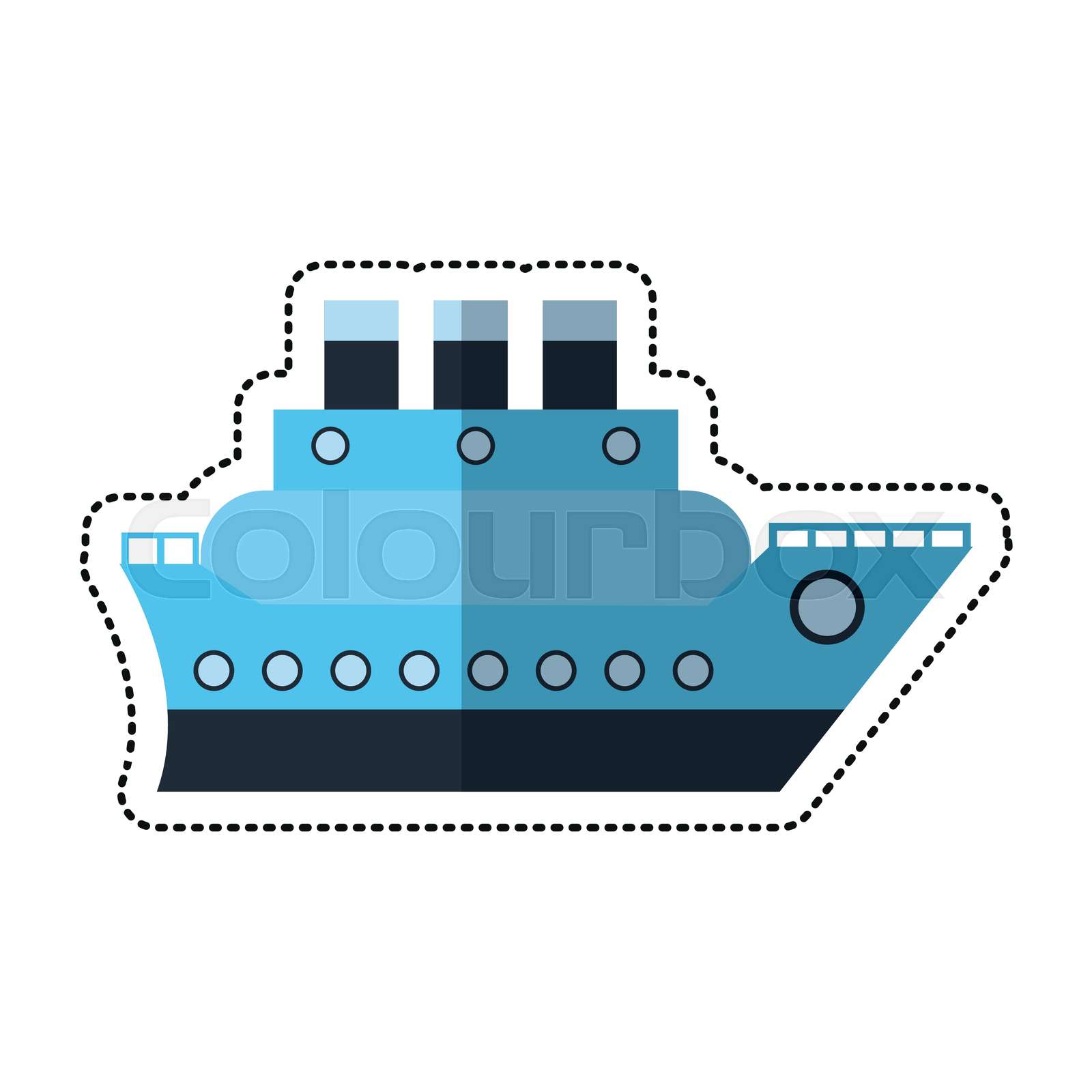cartoon boat cruise travel sea | Stock vector | Colourbox