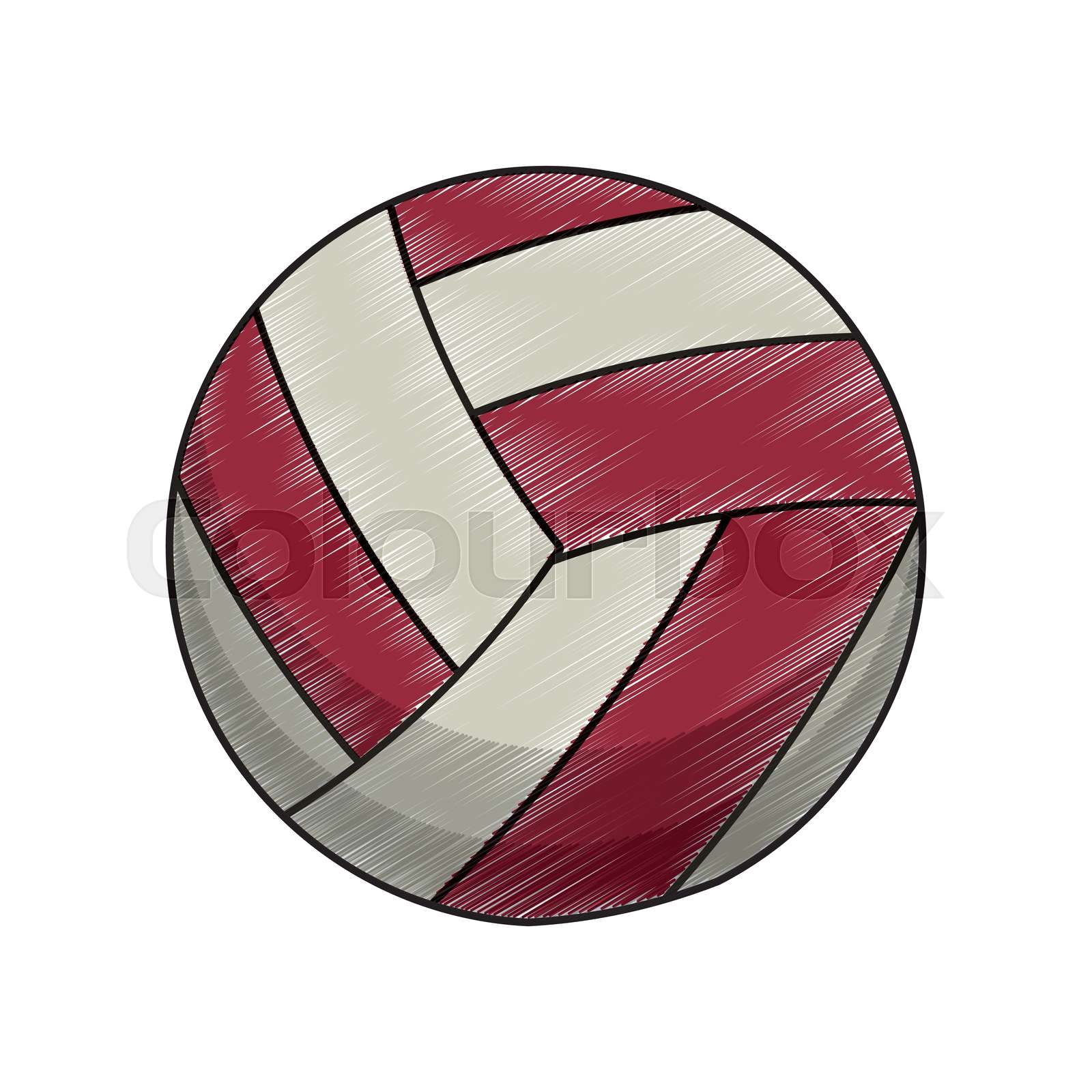 drawing volleyball ball equipment Stock vector Colourbox