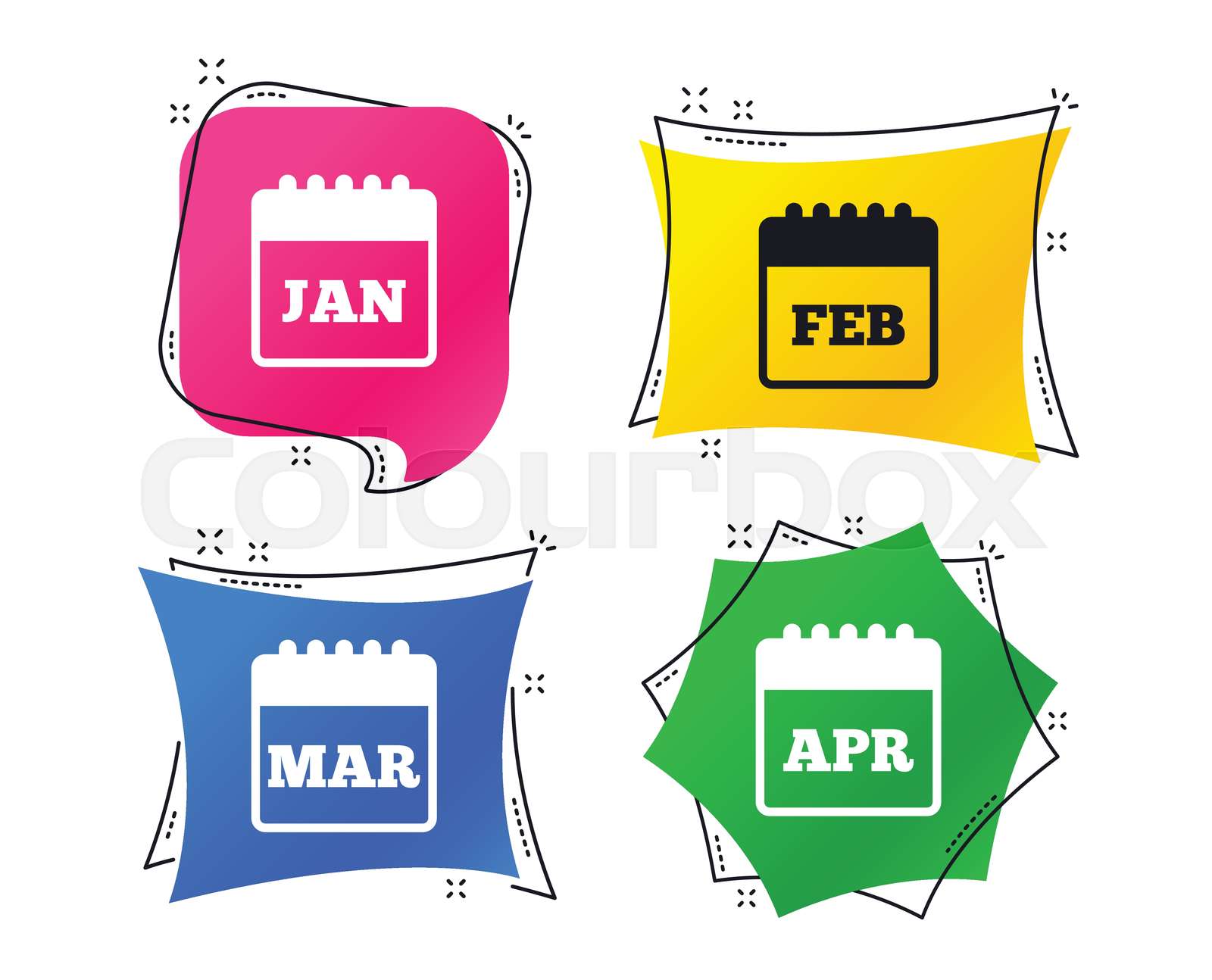 calendar-january-february-march-and-april-vector-stock-vector