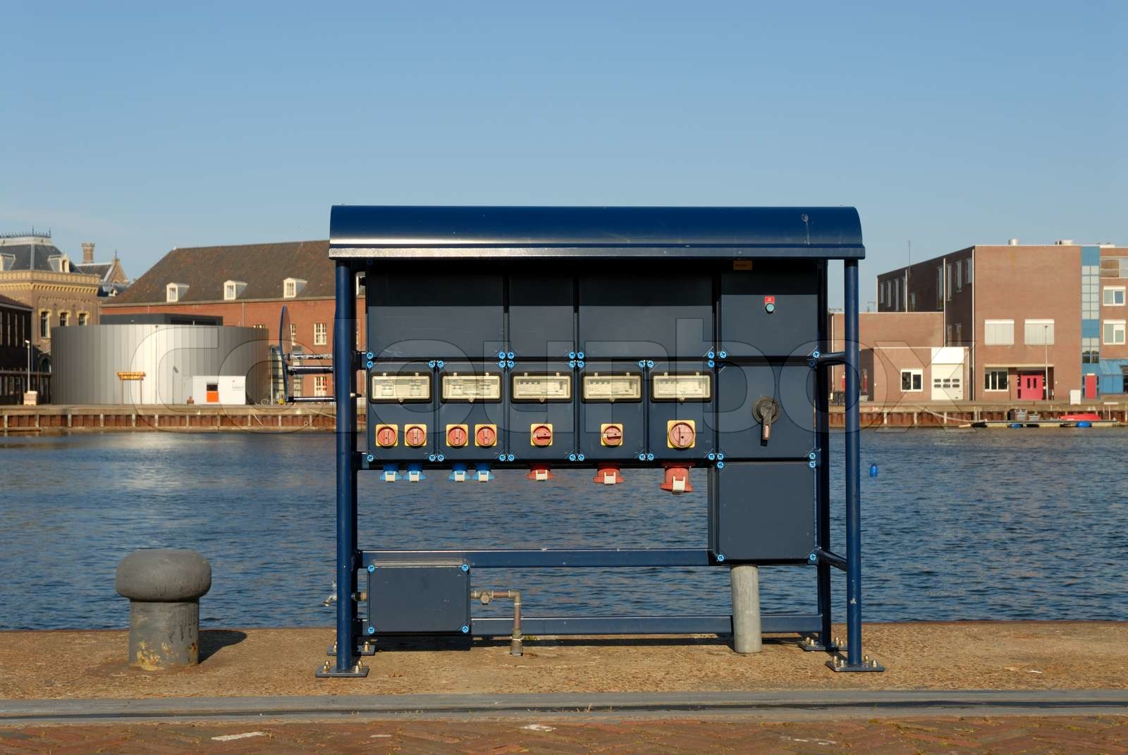 Electrical connectors at port | Stock image | Colourbox
