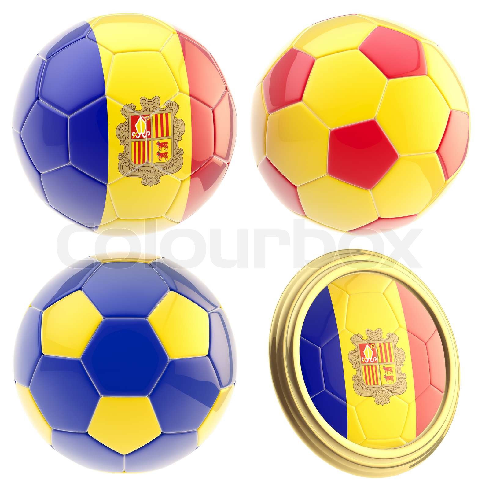 Andorra football team attributes isolated Stock image Colourbox