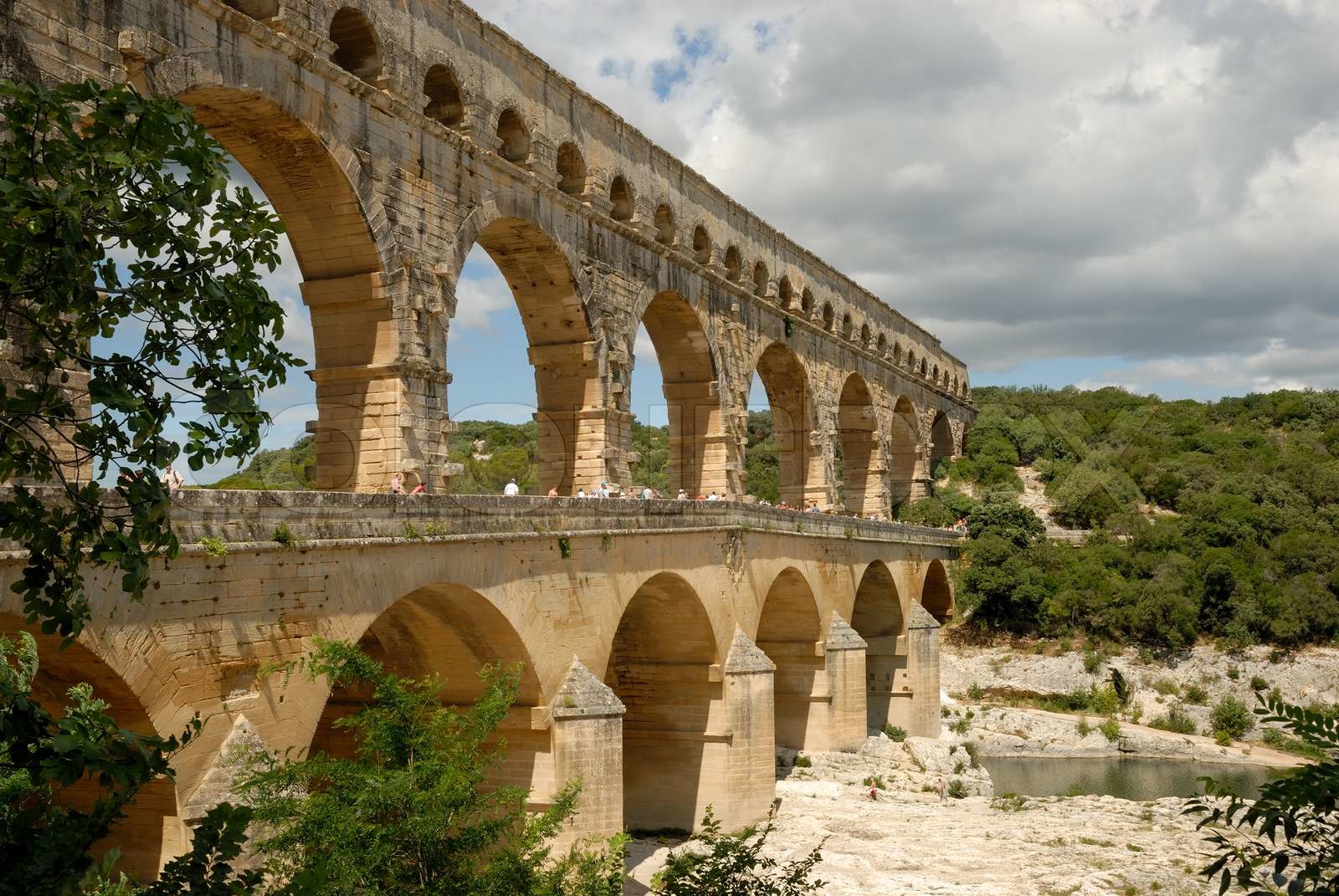 Roman aqueduct Pont du Gard in southern France | Stock image | Colourbox