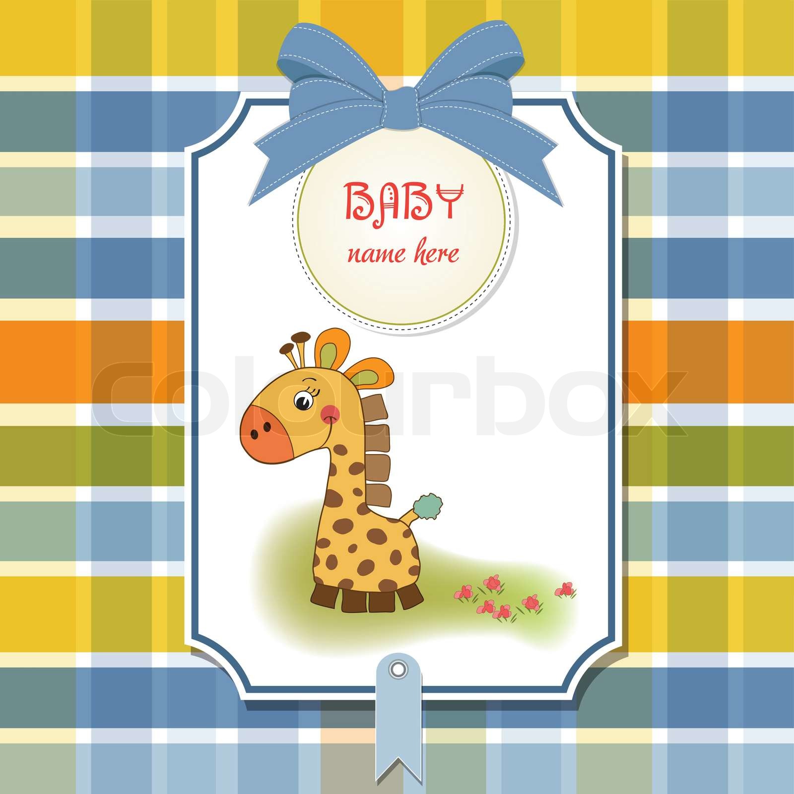 baby shower card with giraffe | Stock vector | Colourbox