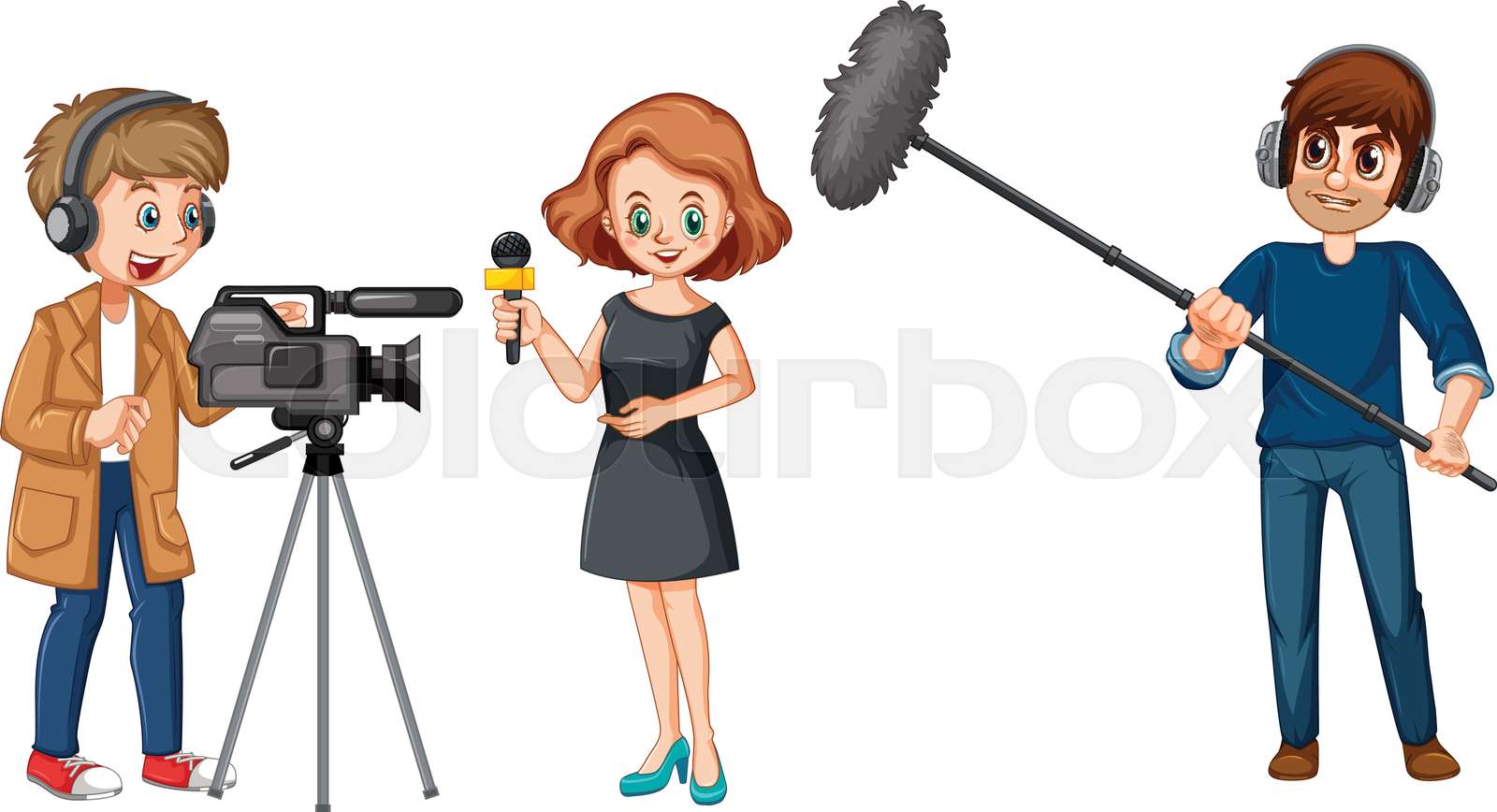 Set of broadcast news characters Stock vector Colourbox