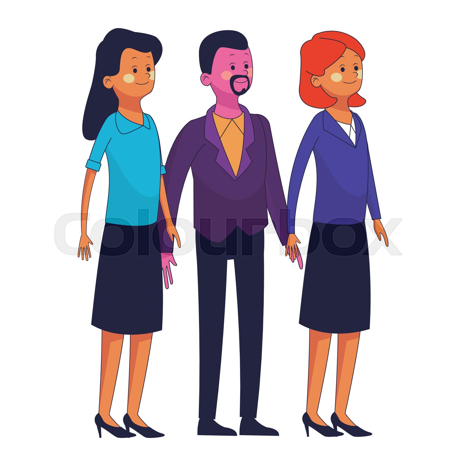 group of friends cartoon | Stock vector | Colourbox