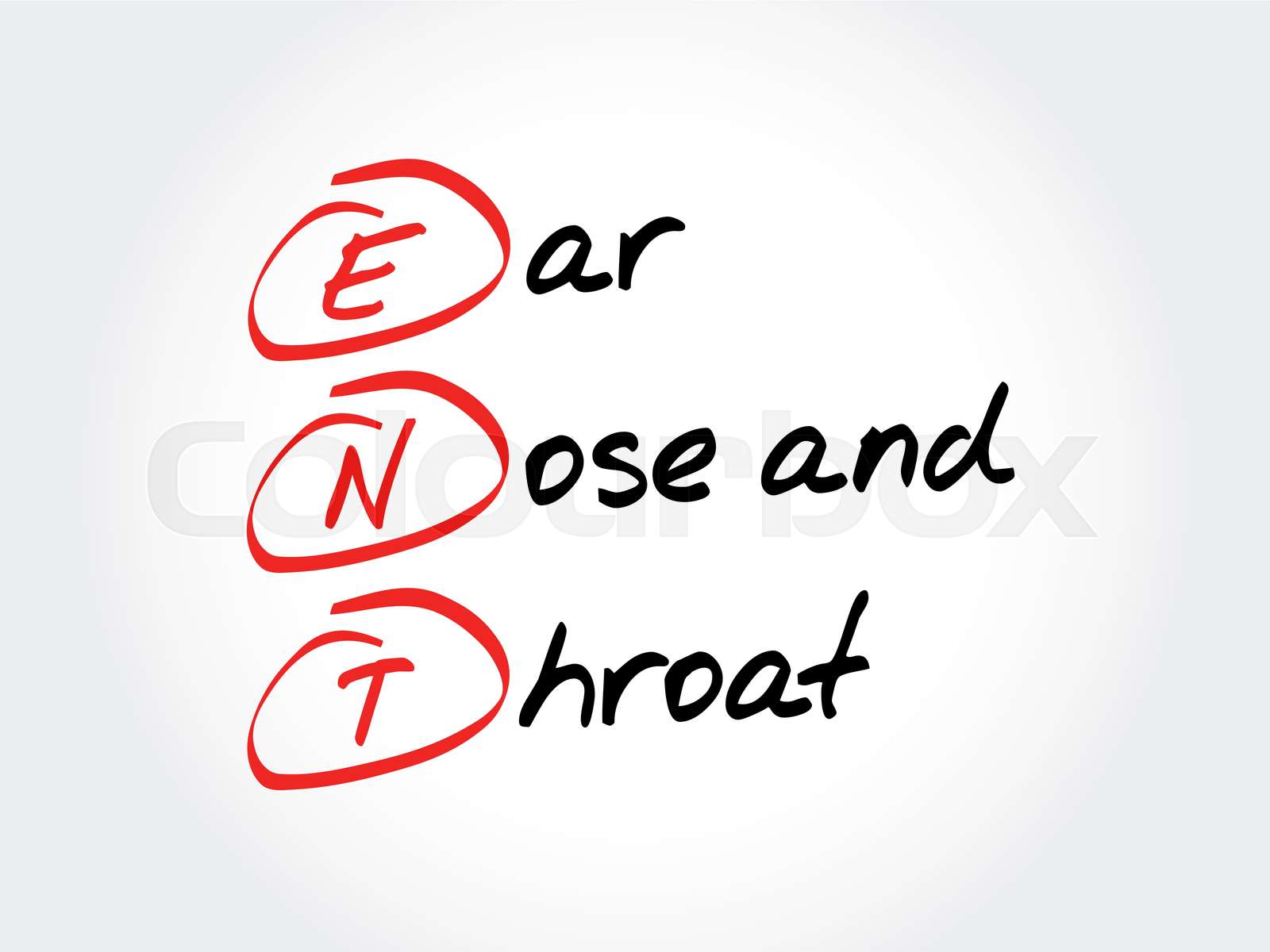 ENT - Ear Nose and Throat acronym | Stock vector | Colourbox