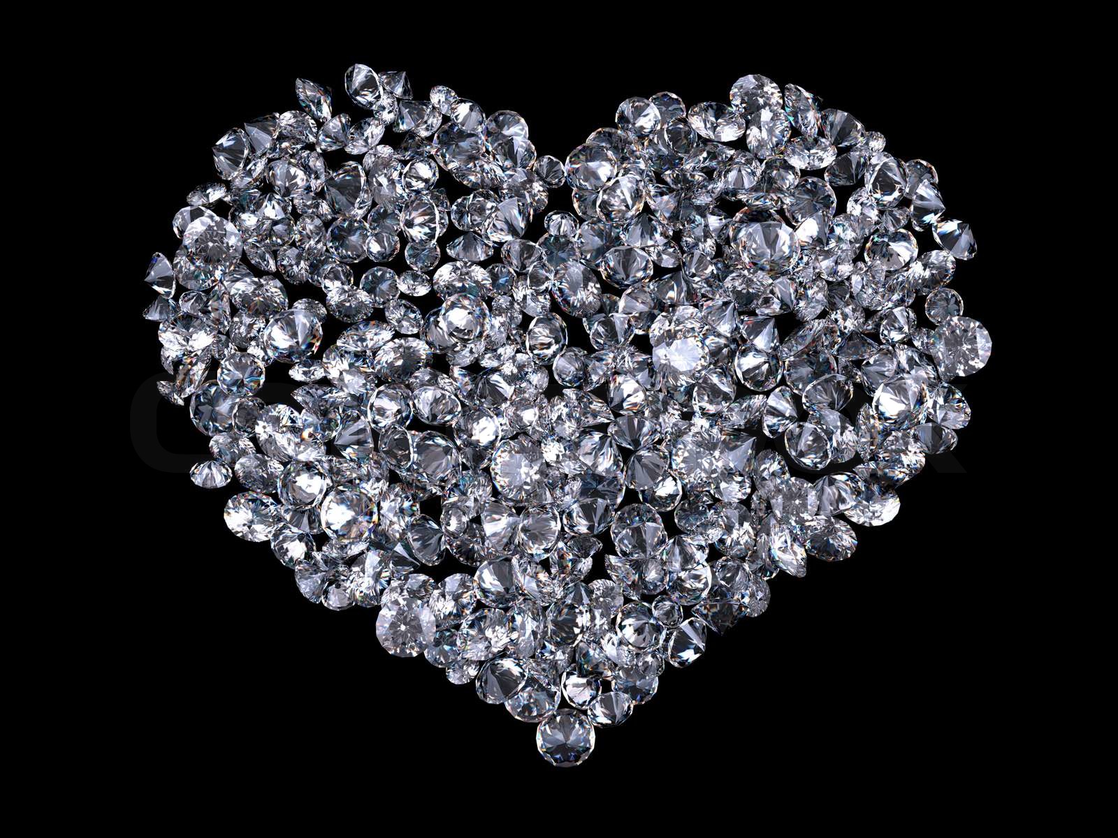 Heart of diamonds lieben, valentine day Serie 3d isolierte Objekte