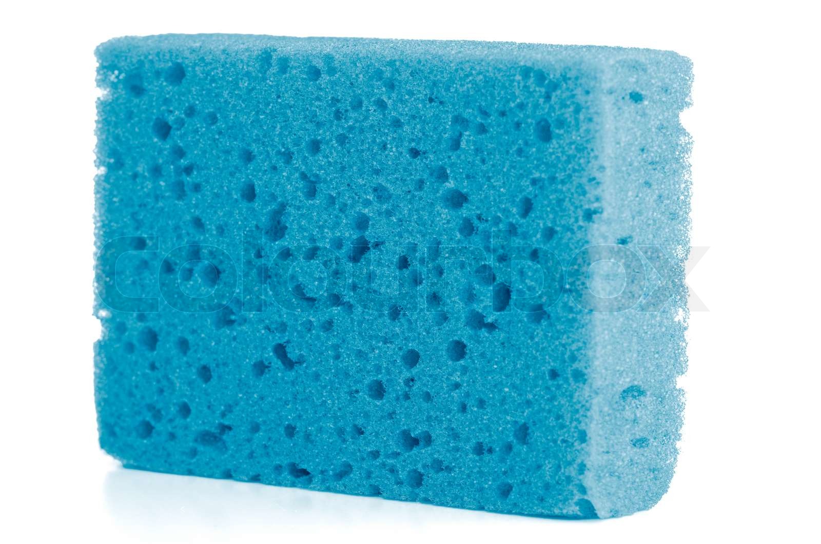 Blue sponge Stock image Colourbox