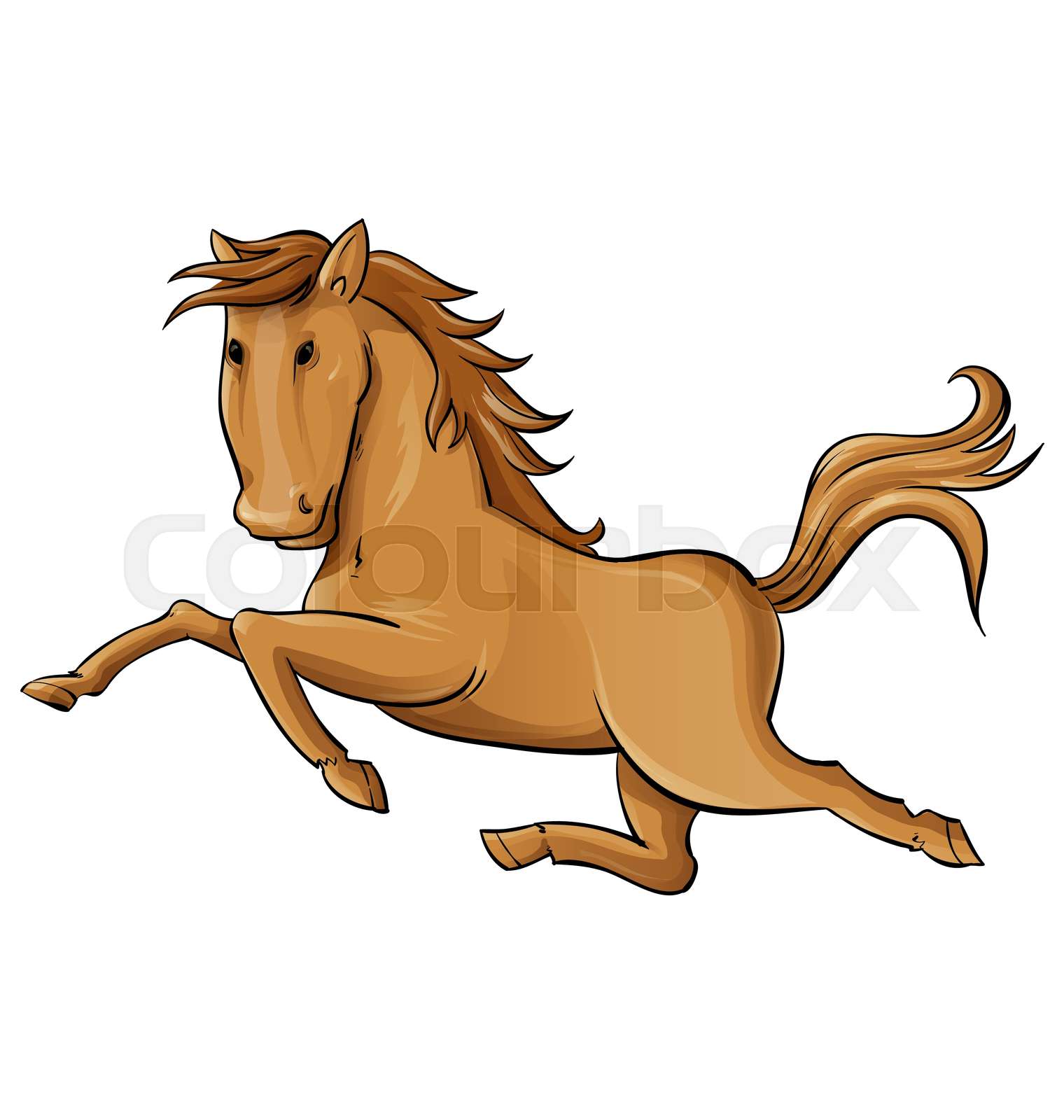 Galloping Cartoon Horse . vector illustration Stock vector Colourbox