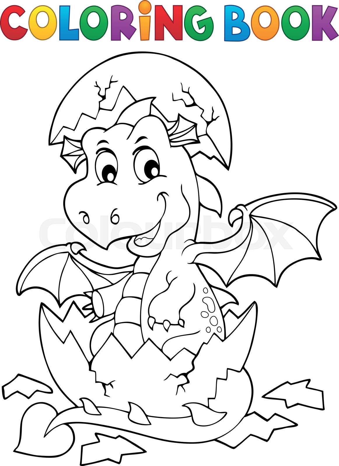 Dragon Hatching Coloring Page