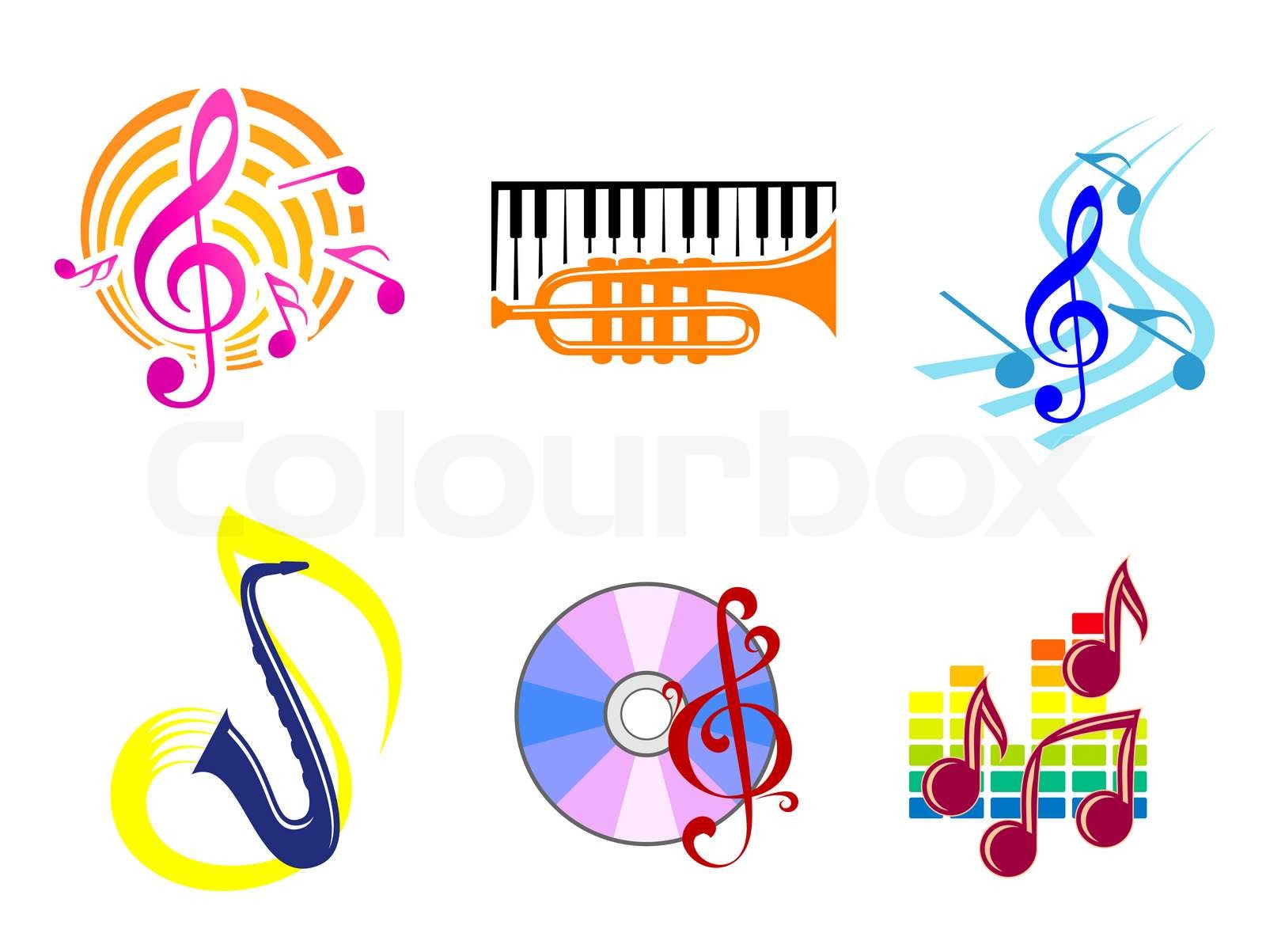 Musical symbols and emblems | Stock image | Colourbox