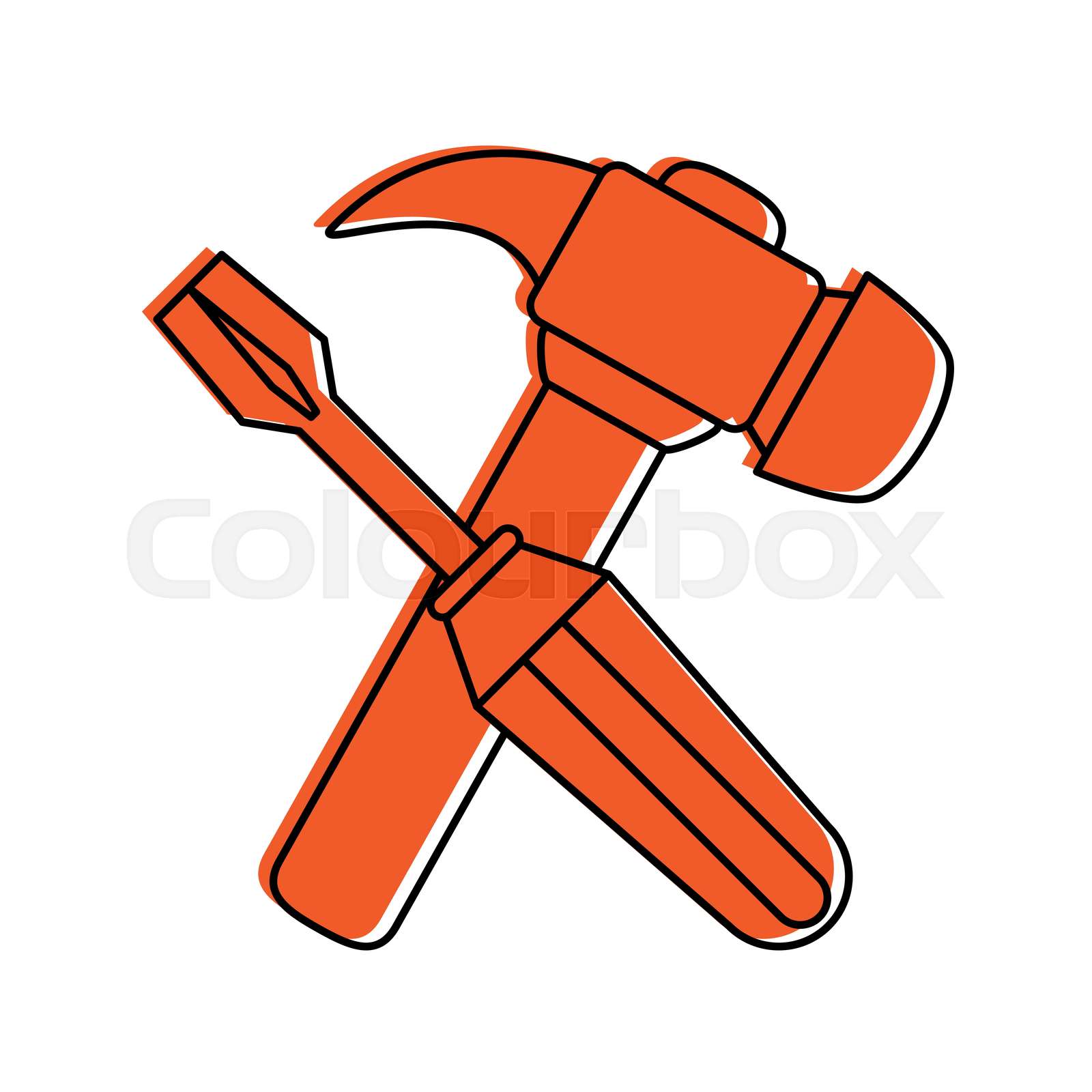 screwdriver and hammer tools icon image Stock vector Colourbox