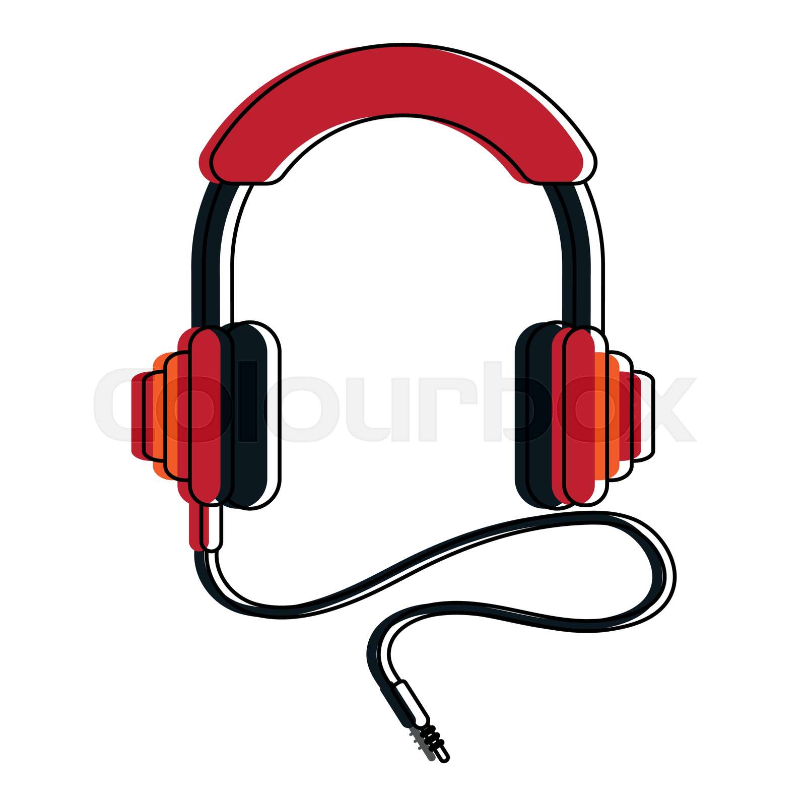 headphones with cord music icon image Stock vector Colourbox