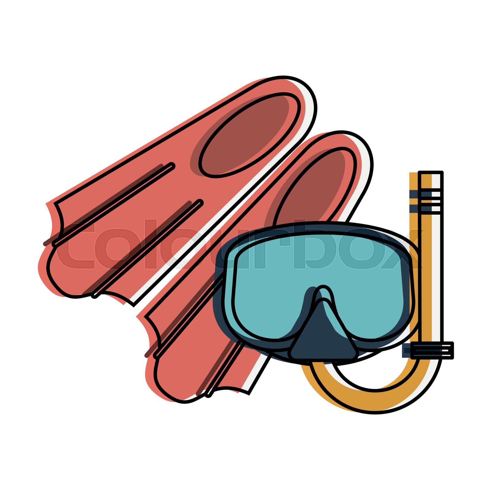 swimming fins icon image Stock vector Colourbox