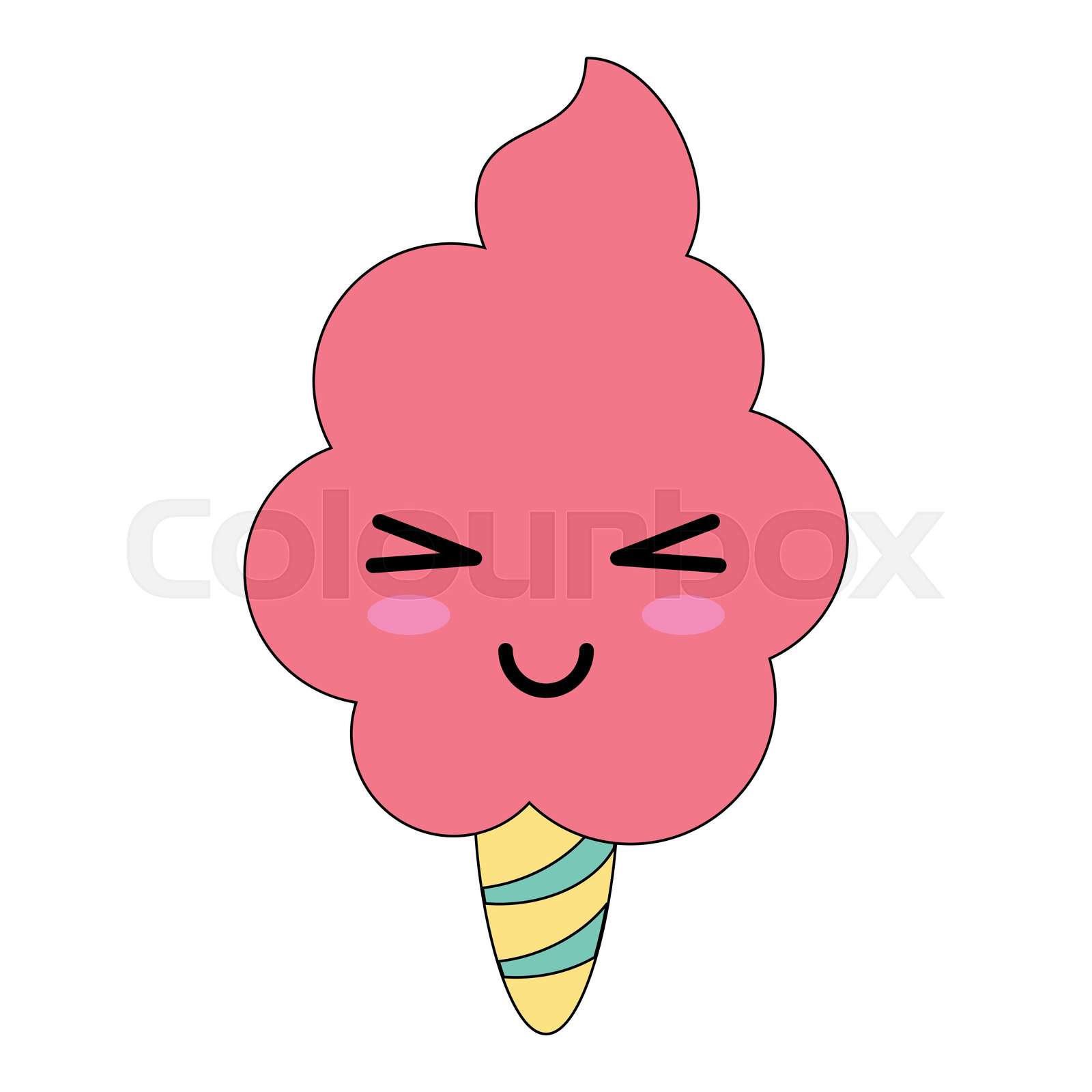 Sweet cotton candy cute kawaii cartoon | Stock vector | Colourbox
