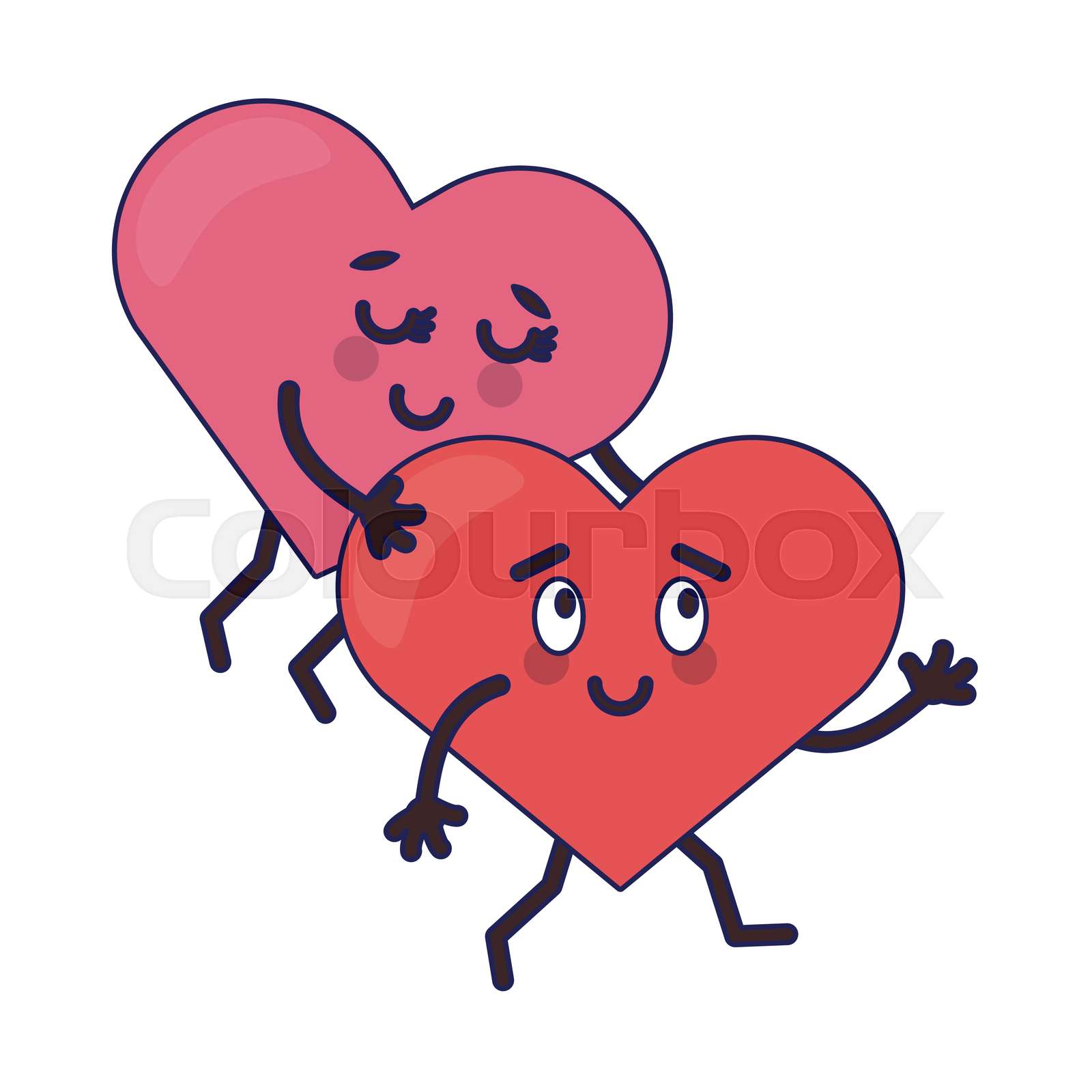 cute hearts in love cartoons | Stock vector | Colourbox