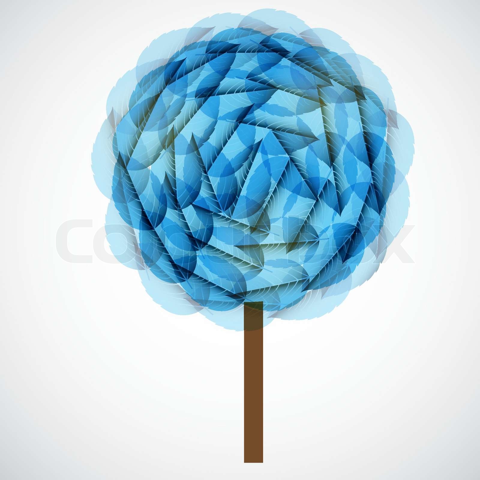 Tree with blue leaves Vector illustration | Stock vector | Colourbox