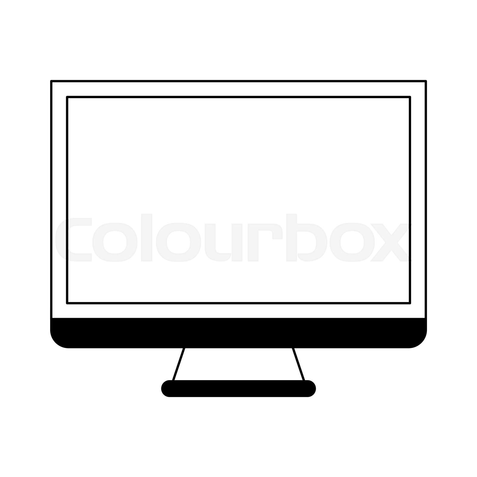computer screen technology black and white Stock vector Colourbox