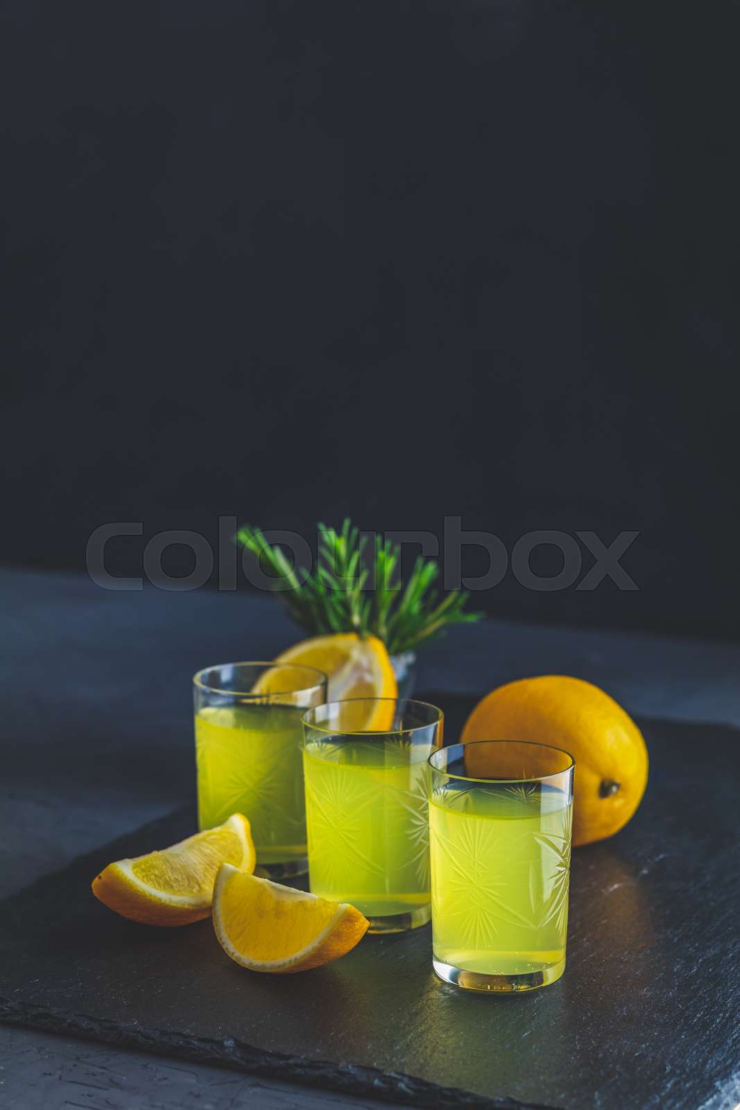 Traditional italian homemade lemon alcohol drink liqueur limoncello