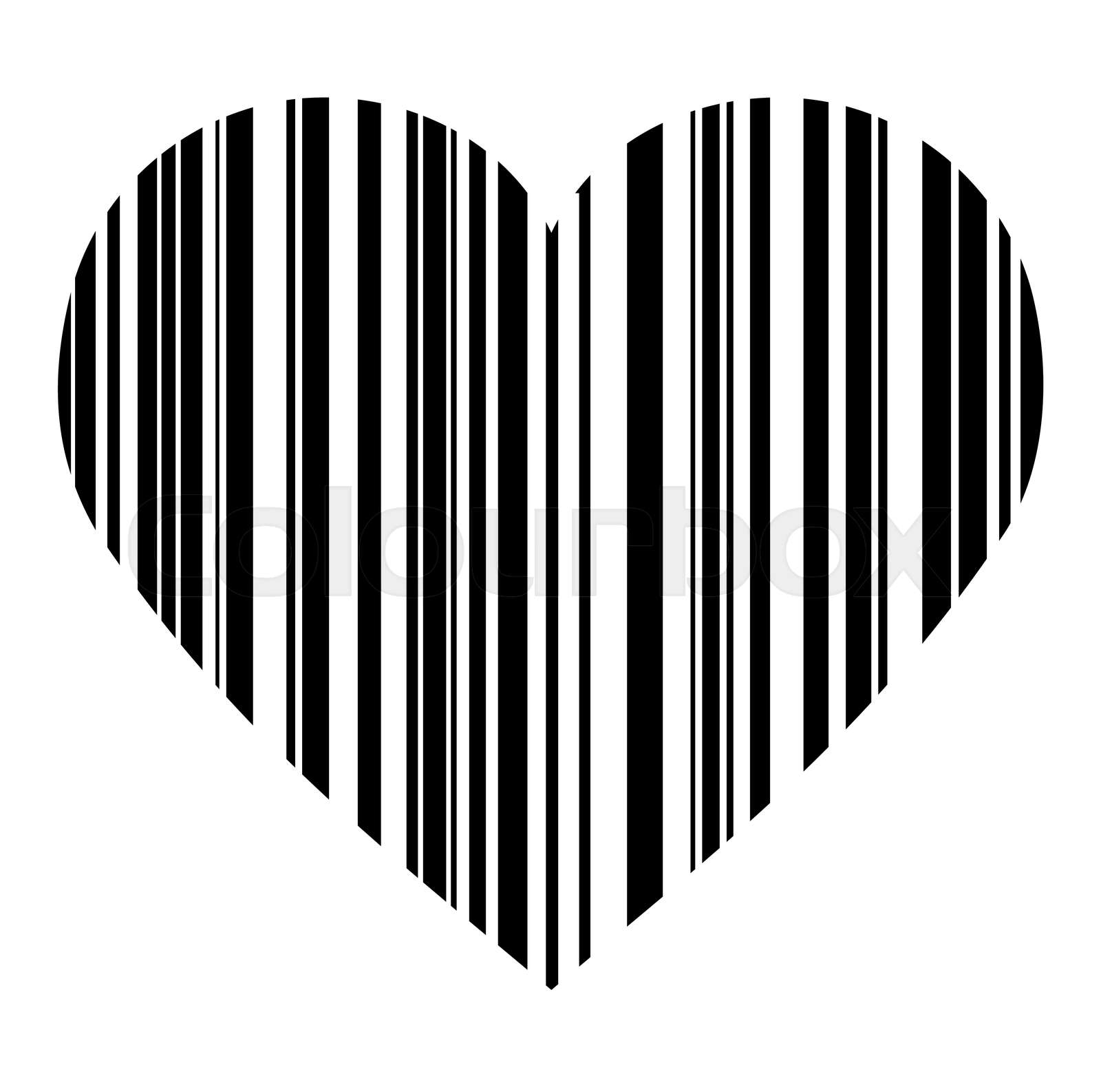 Heart in barcode style for your Valentine's design or tattoo. Stock