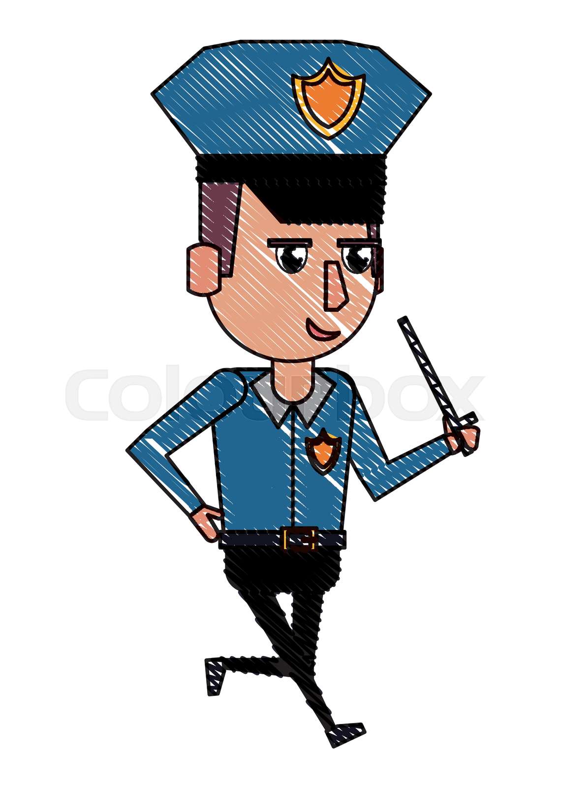 polizei, profi, malen | Stock-Vektor | Colourbox