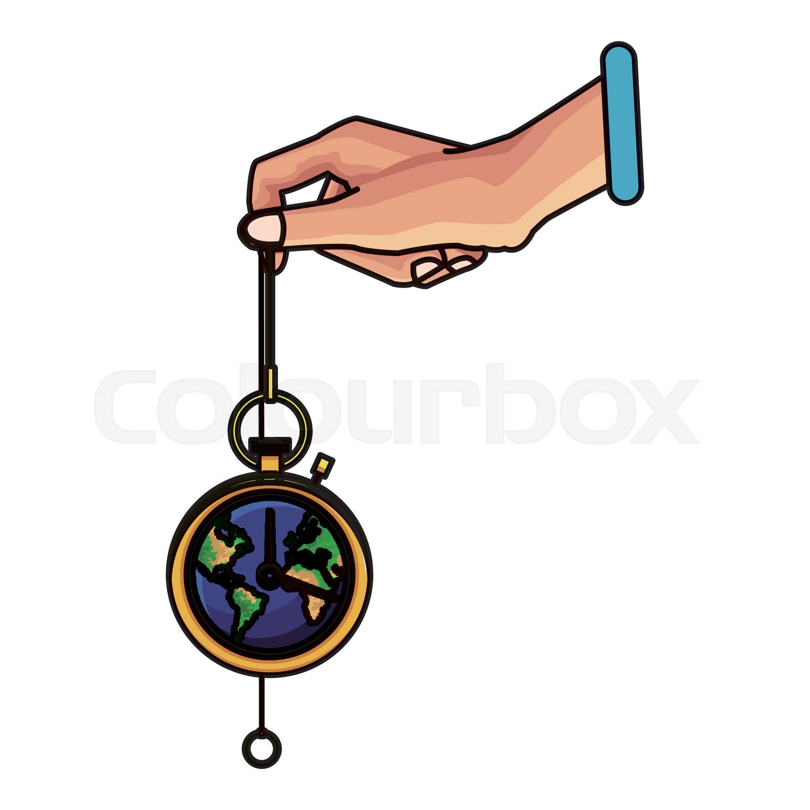 Hand holding vintage clock Stock vector Colourbox