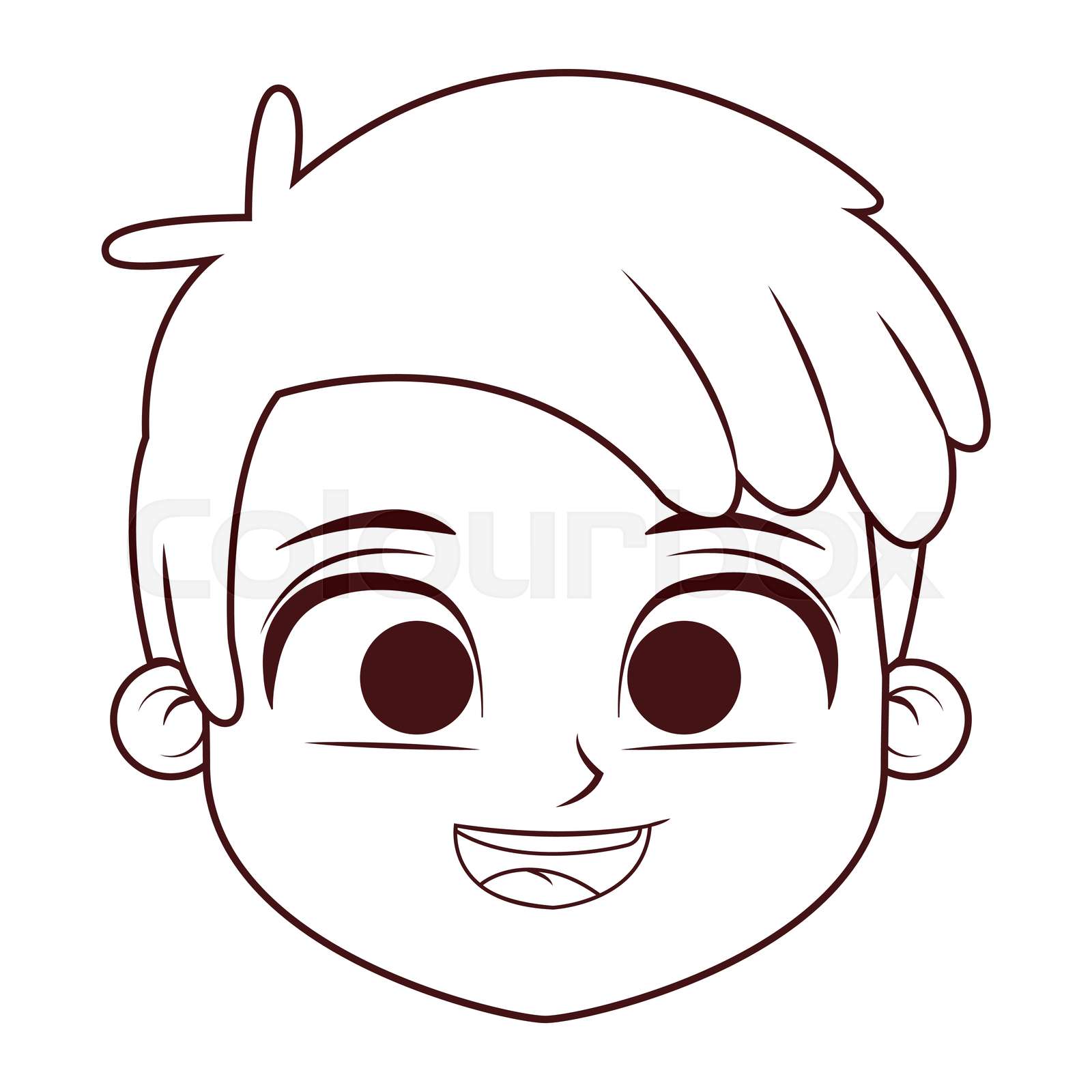 Boy face cartoon Stock vector Colourbox