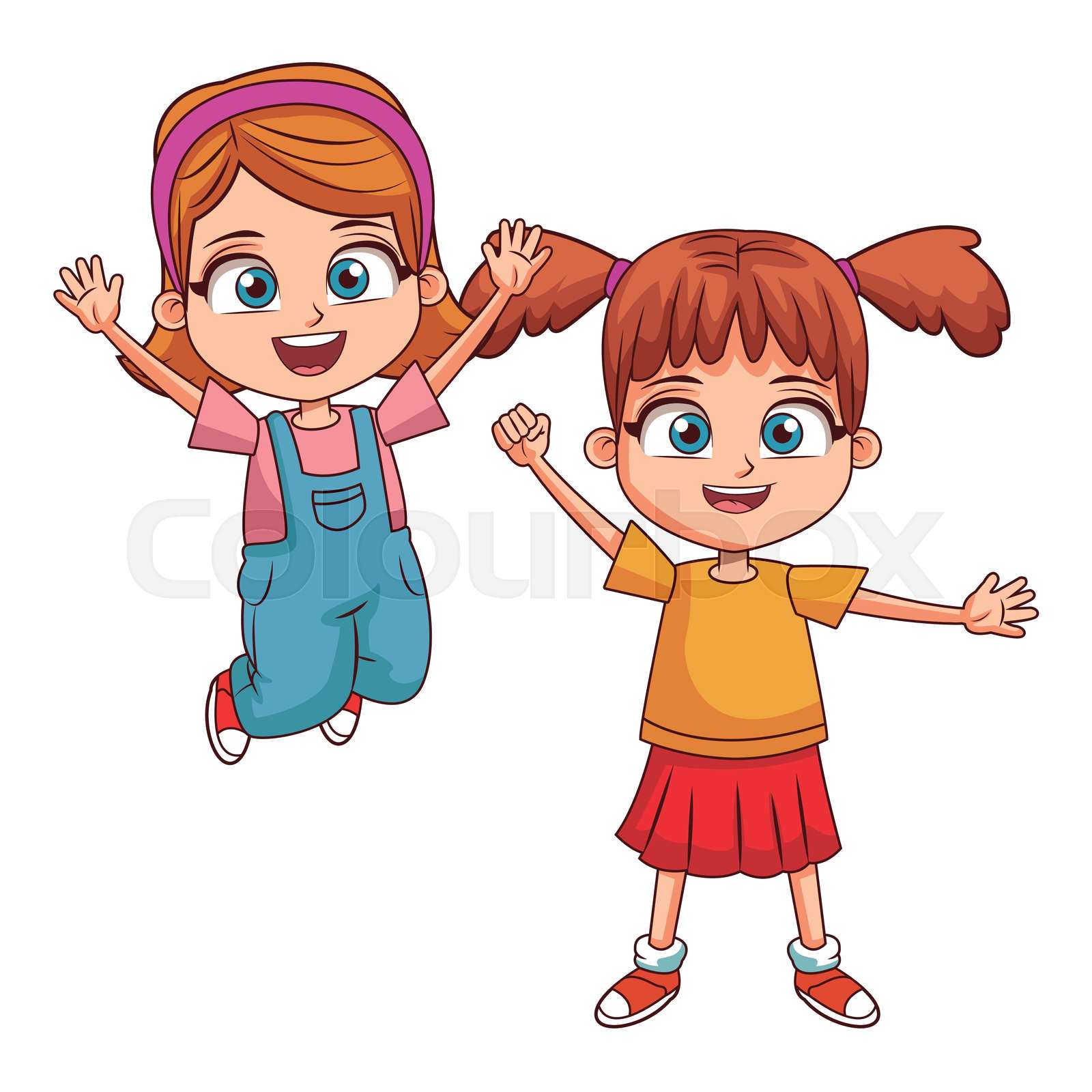 Happy kids cartoon | Stock vector | Colourbox