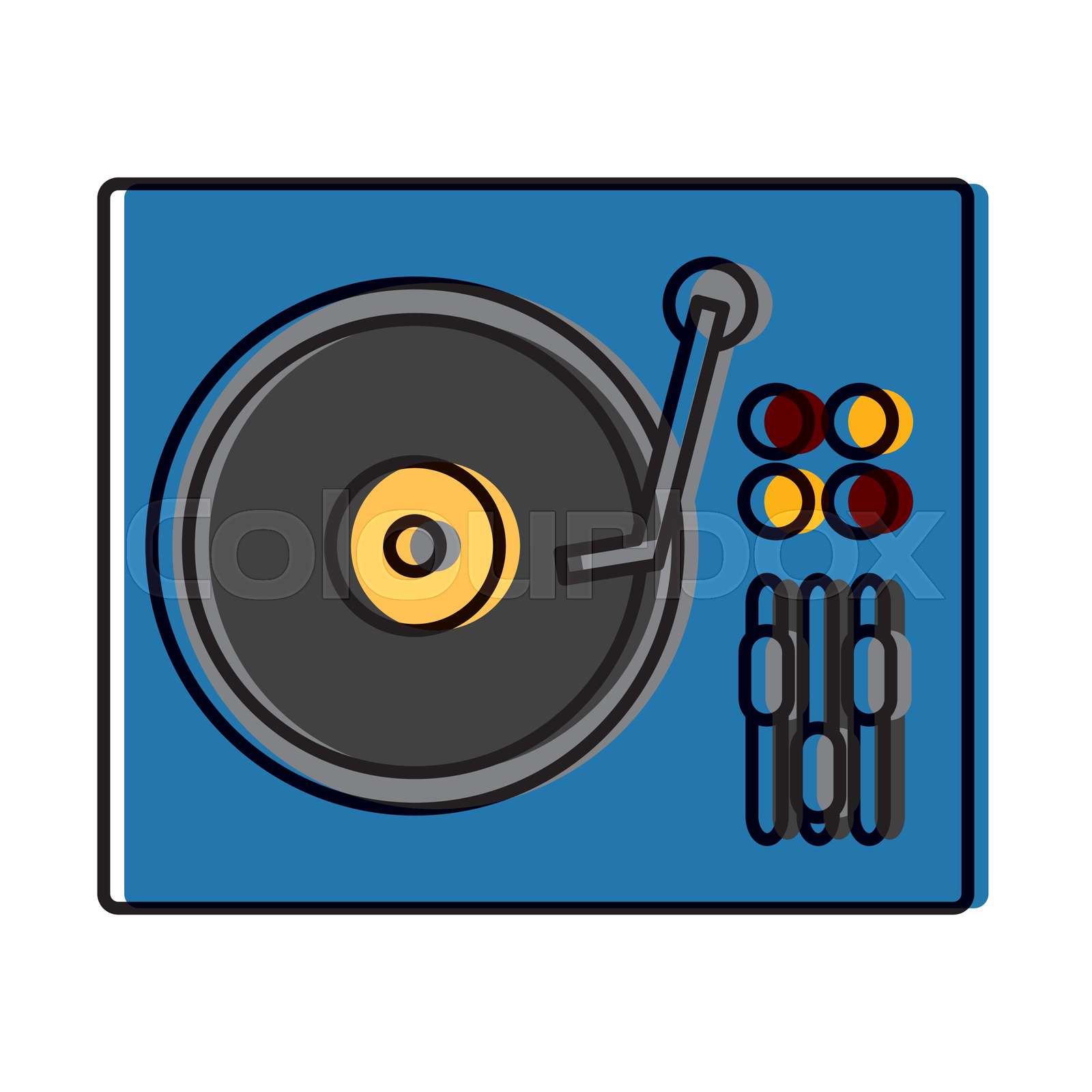 DJ turntable symbol Stock vector Colourbox