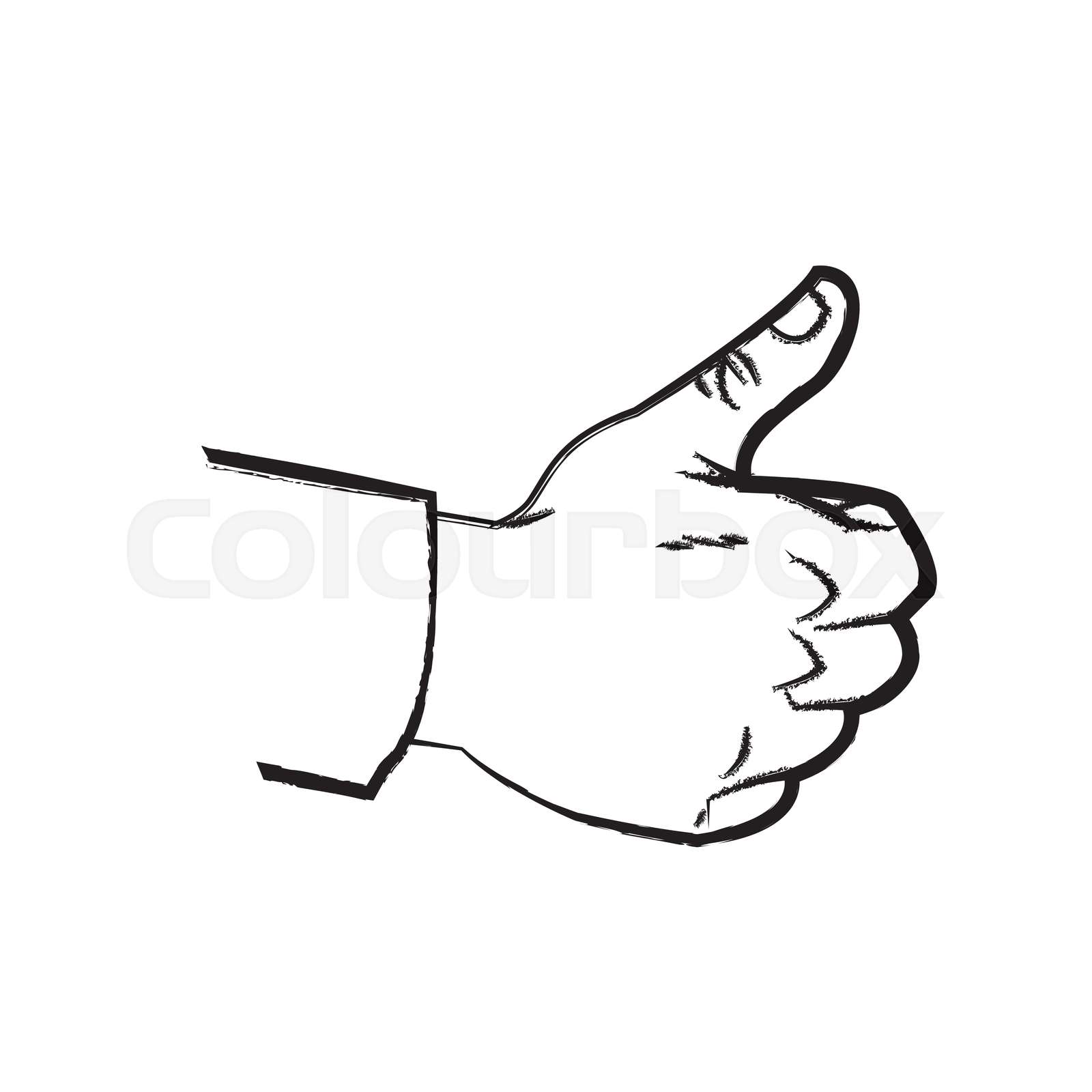 hand like up thumb expression comic sketch Stock vector Colourbox