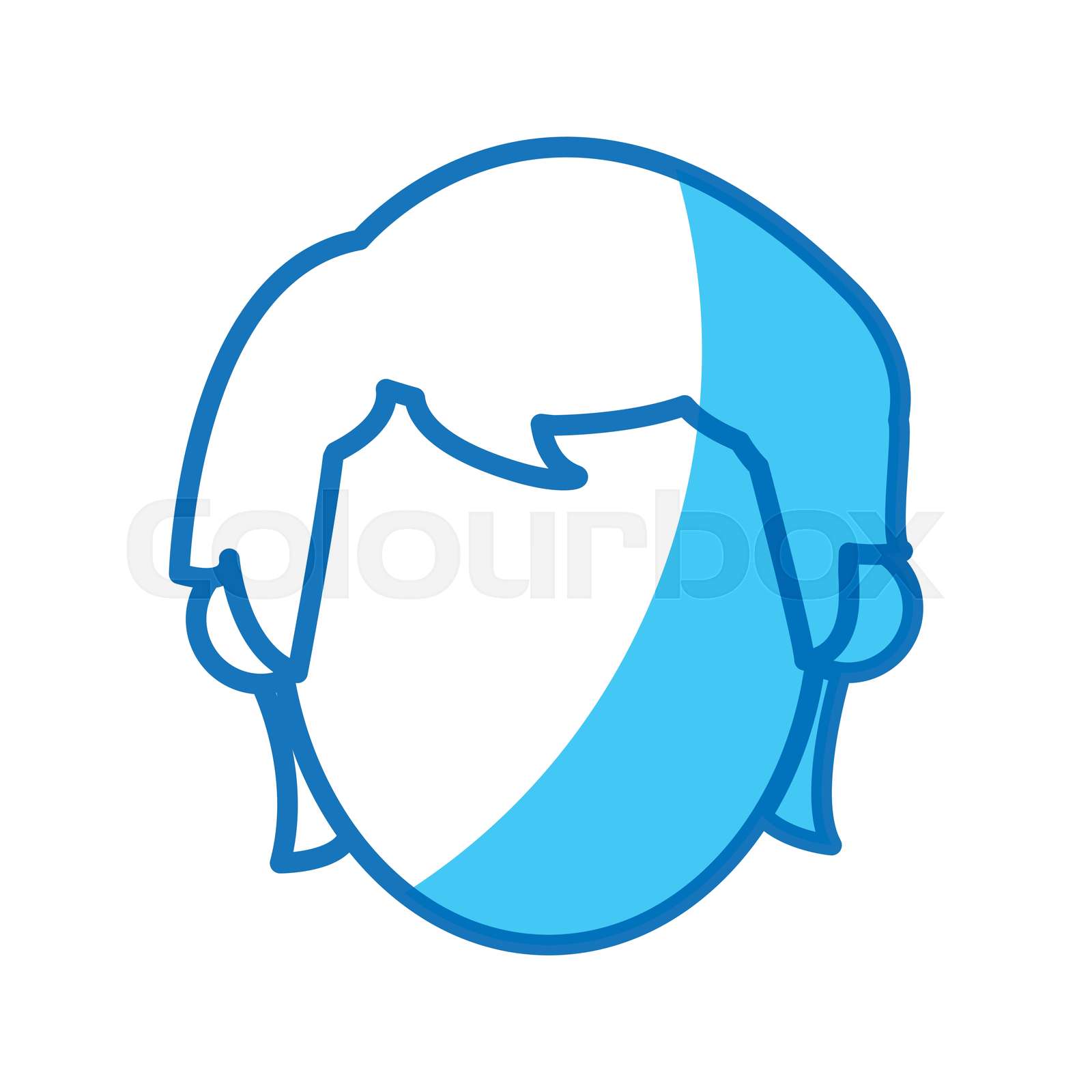 blue outline head no face man character | Stock vector | Colourbox