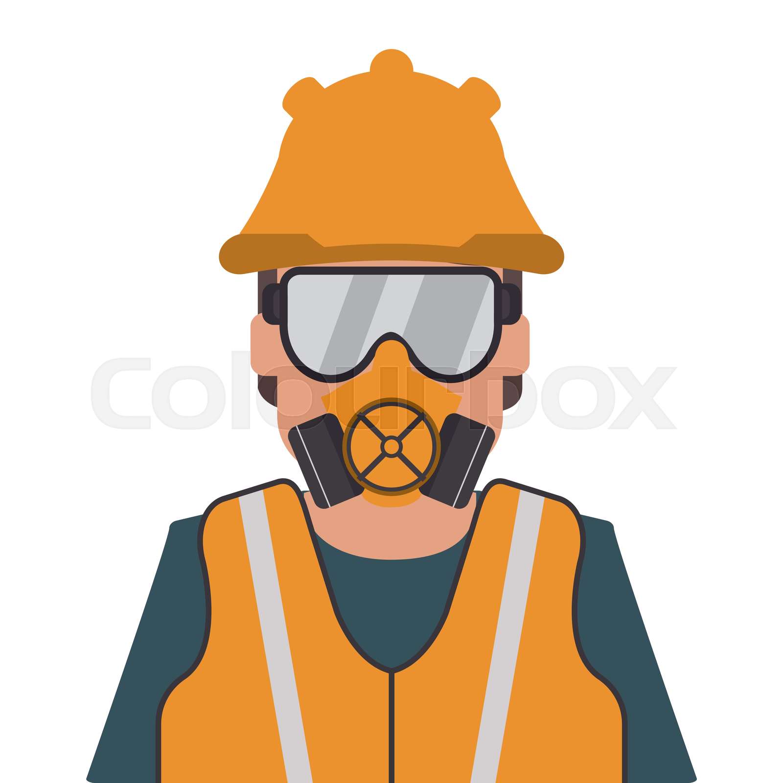 person wearing gas mask and helmet icon | Stock vector | Colourbox
