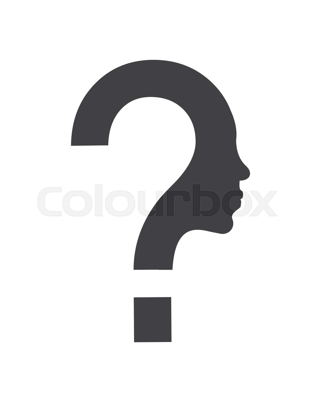 question mark and face profile silhouette icon | Stock vector | Colourbox
