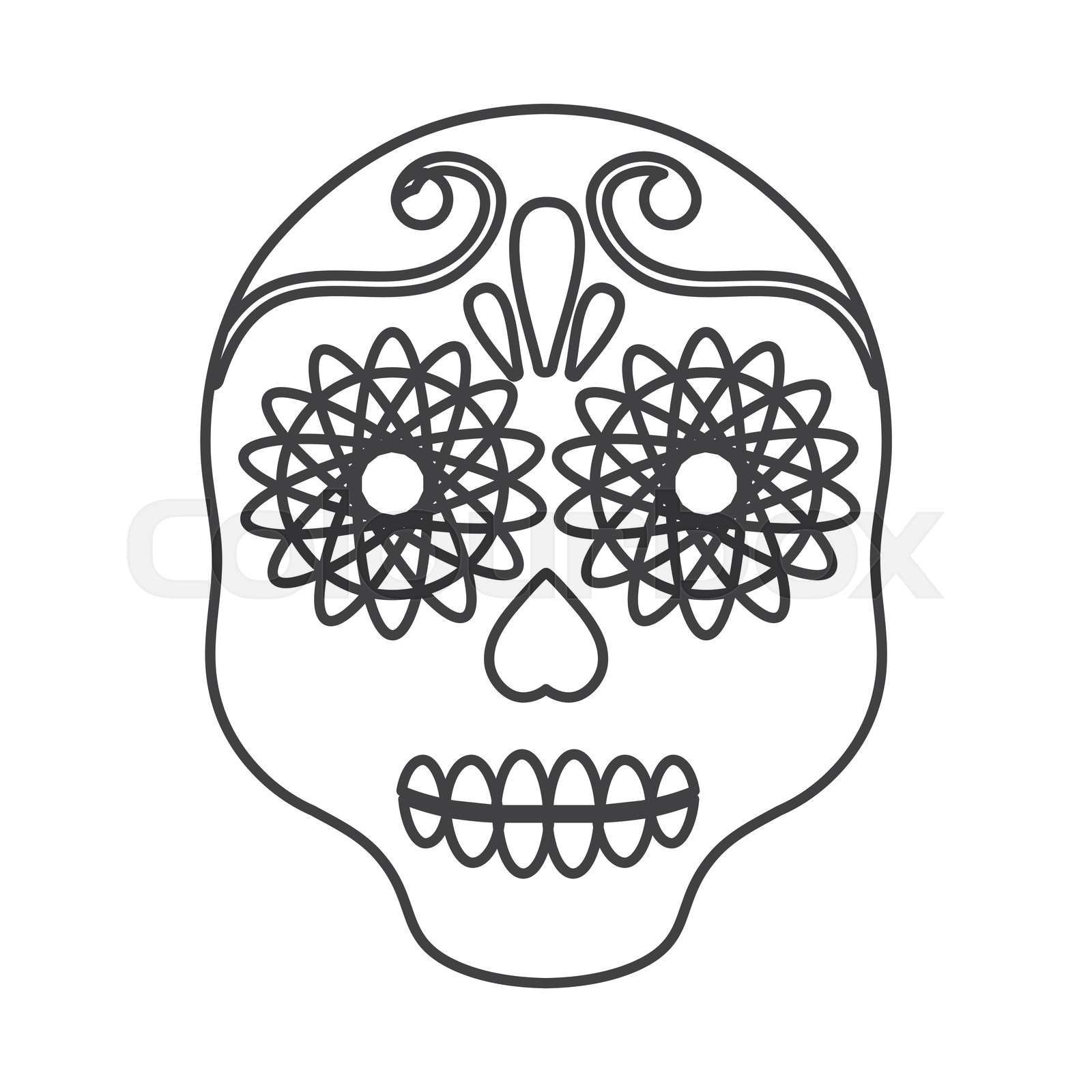 mexican art skull design Stock vector Colourbox
