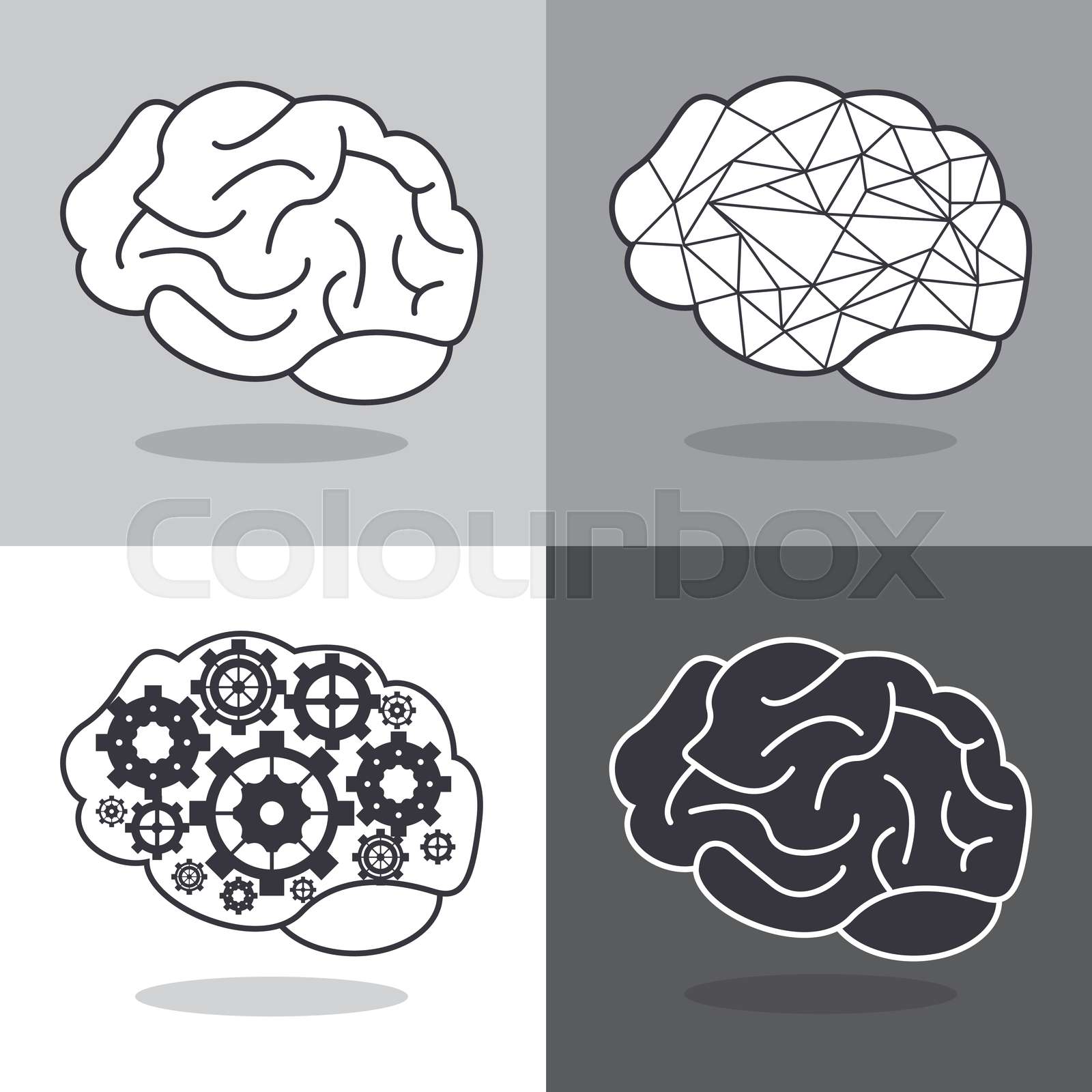 Human Brain And Gears Icon Image Stock Vector Colourbox Human Brain And Gears Icon Image Stock Vector Colourbox