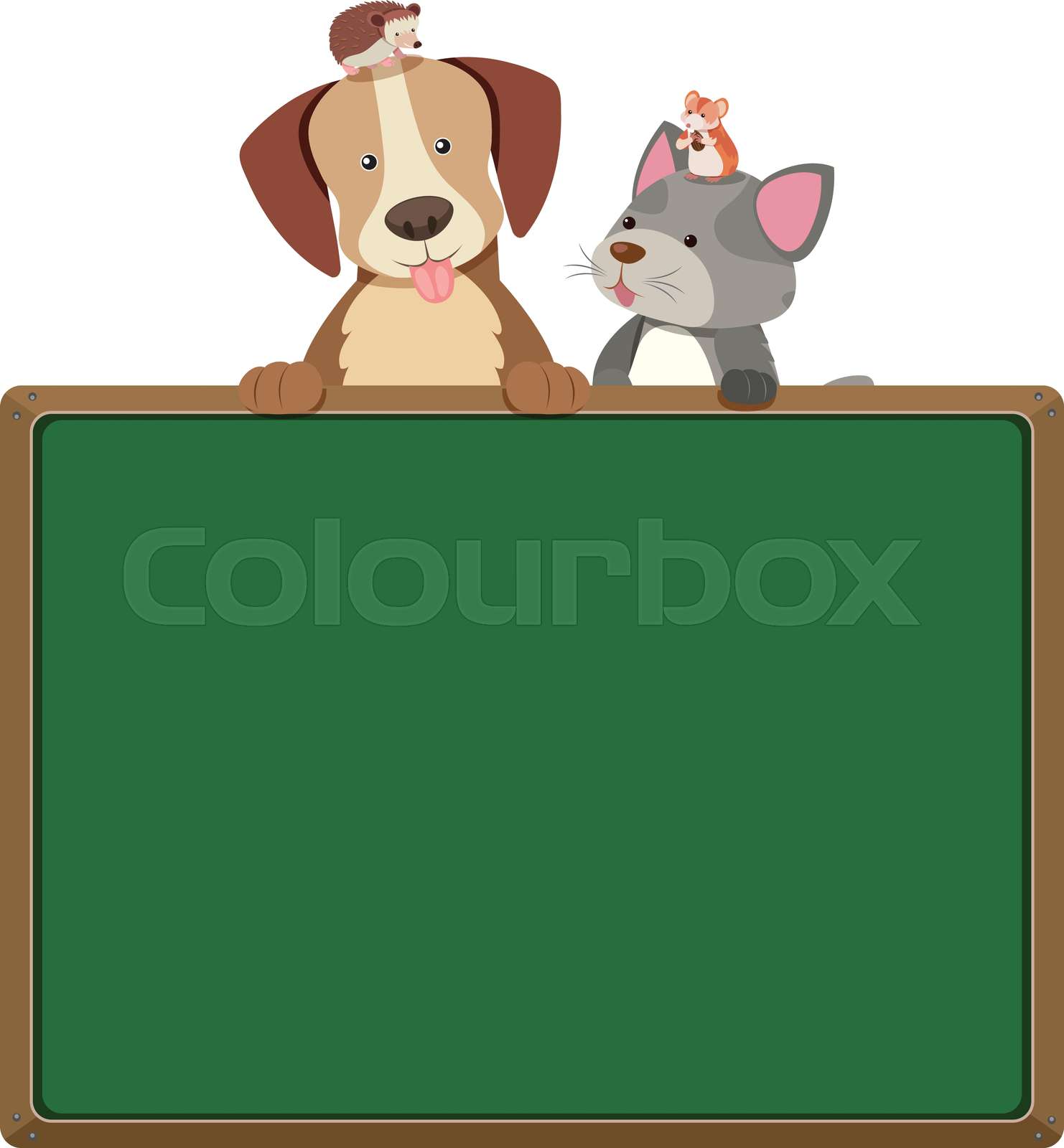 Border template with cute pets | Stock vector | Colourbox