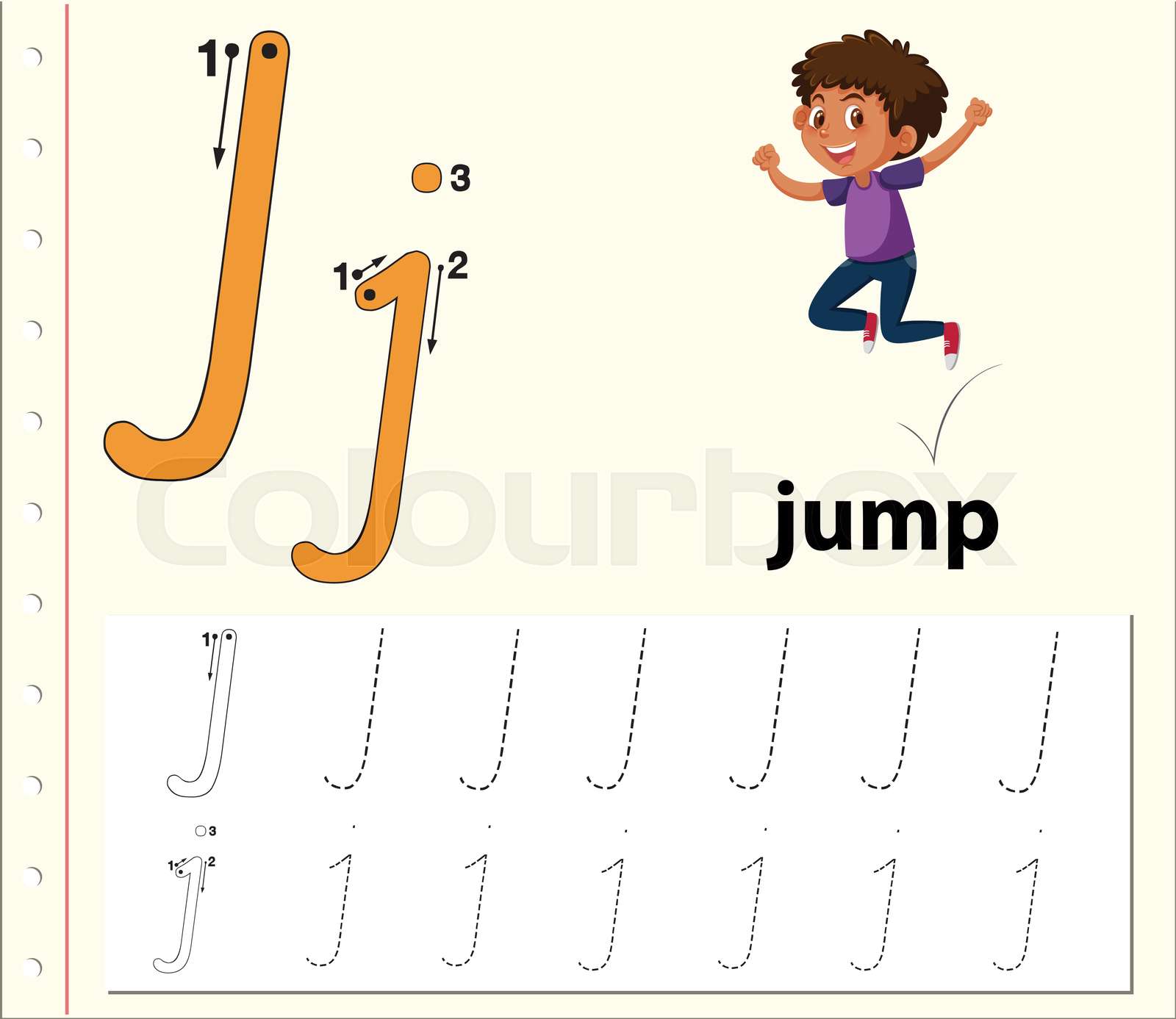 Letter J Tracing Worksheet